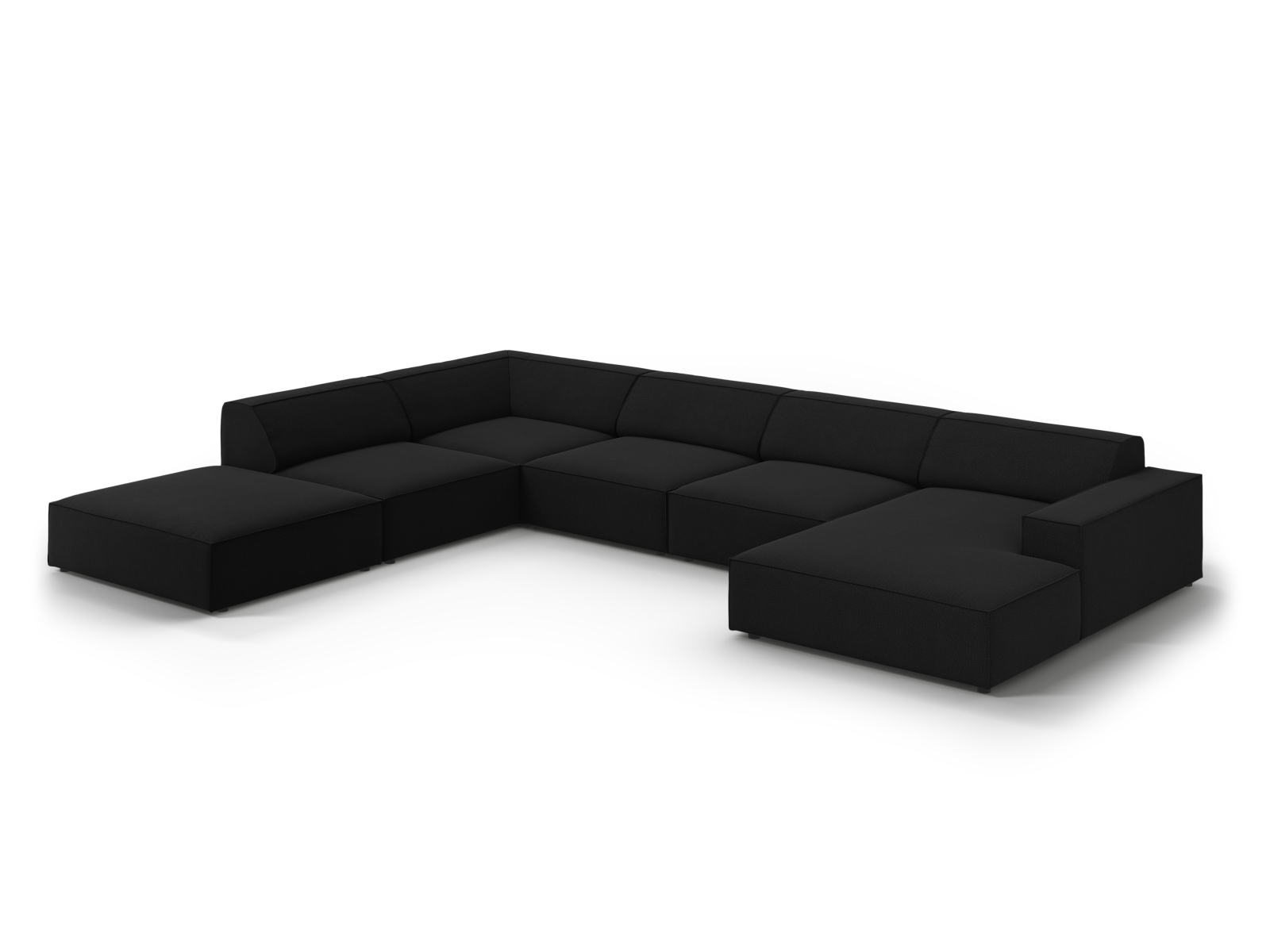 Modular Panoramic Left Corner Sofa, "Jodie", 7 Seats, 361x258x77