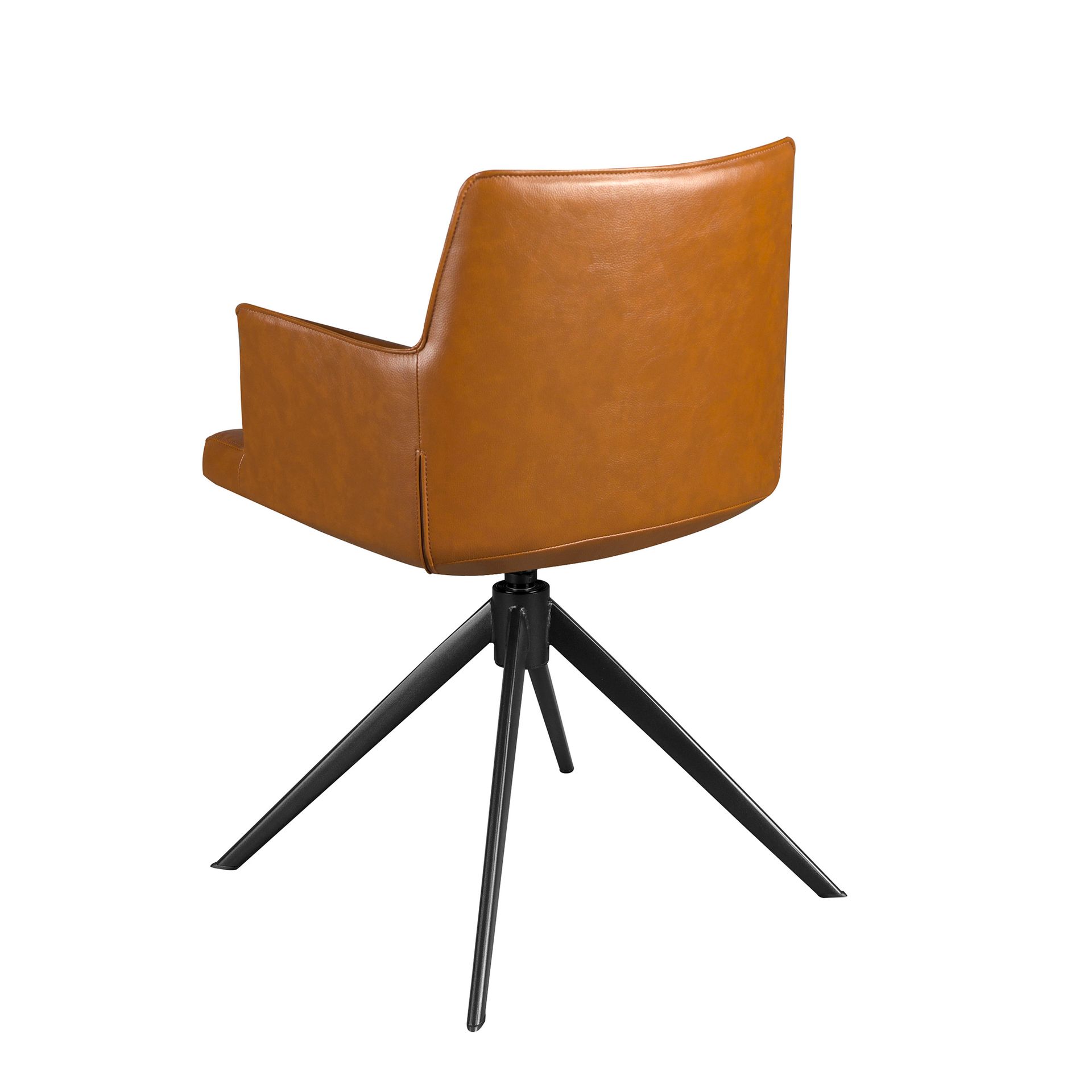 Cognac brown leatherette swivel chair
