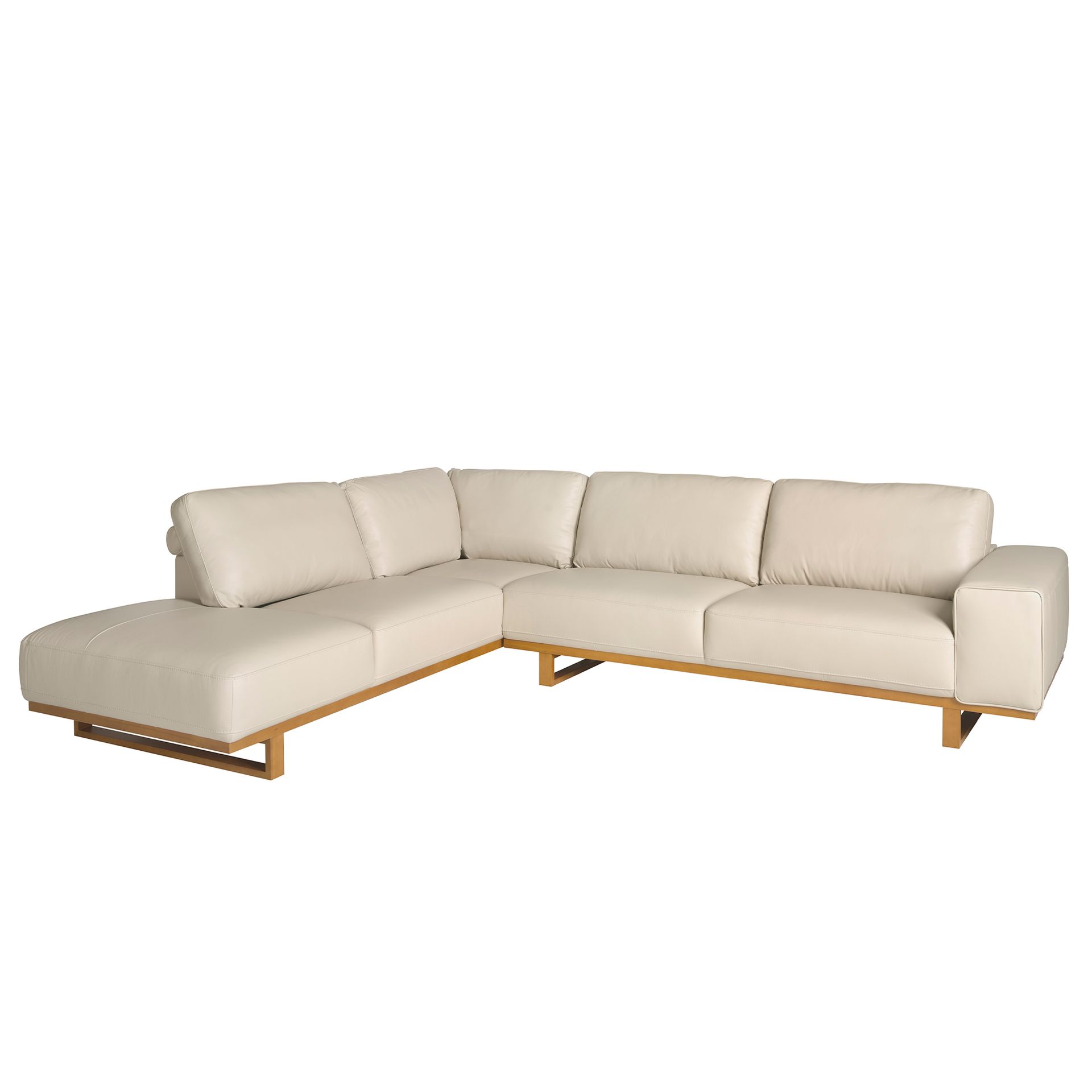 Corner sofa left sand leather