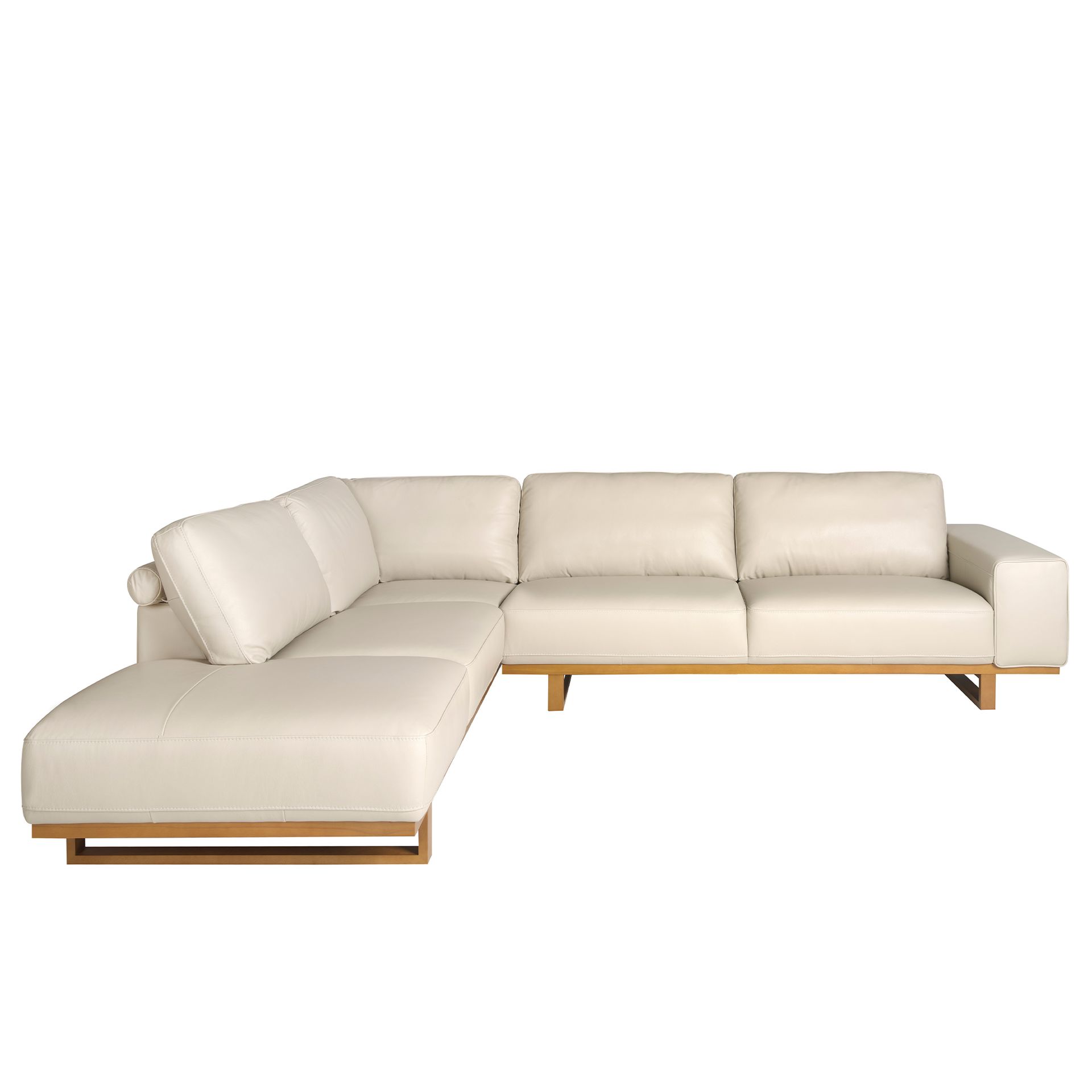 Corner sofa left sand leather