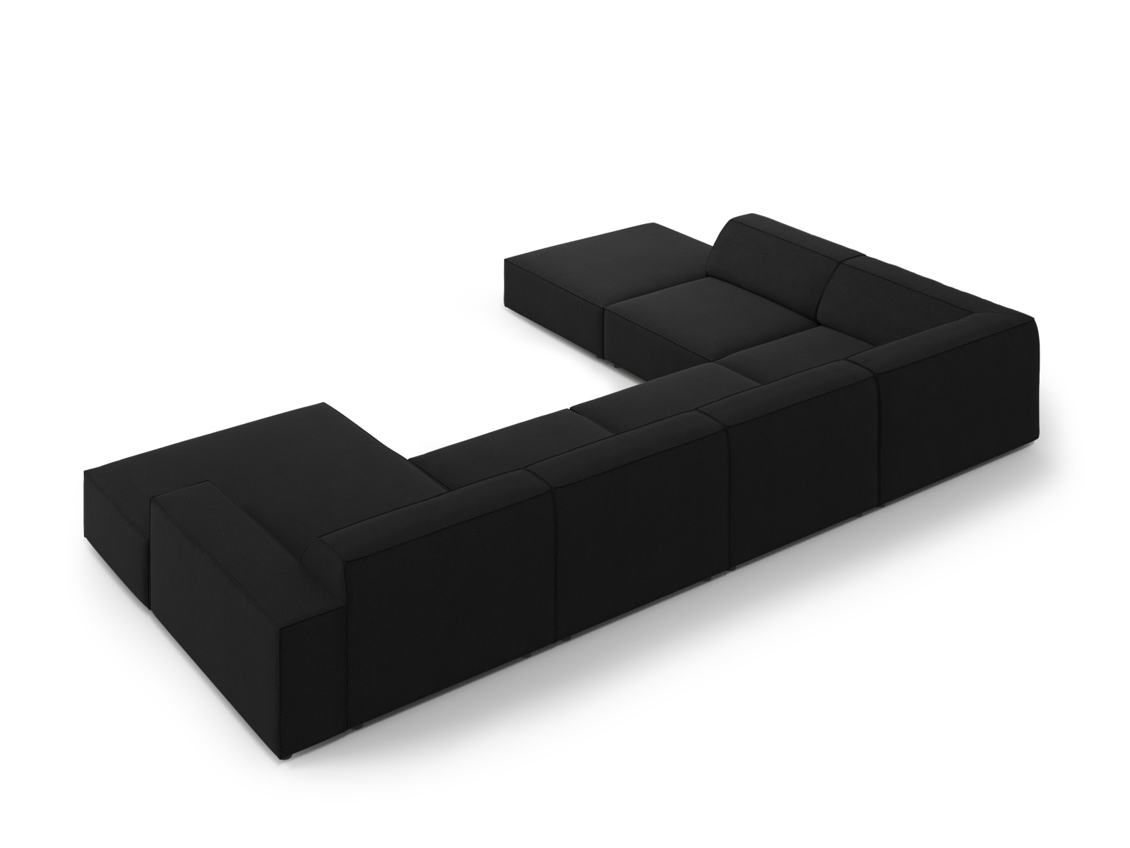 Modular Panoramic Left Corner Sofa, "Jodie", 7 Seats, 361x258x77