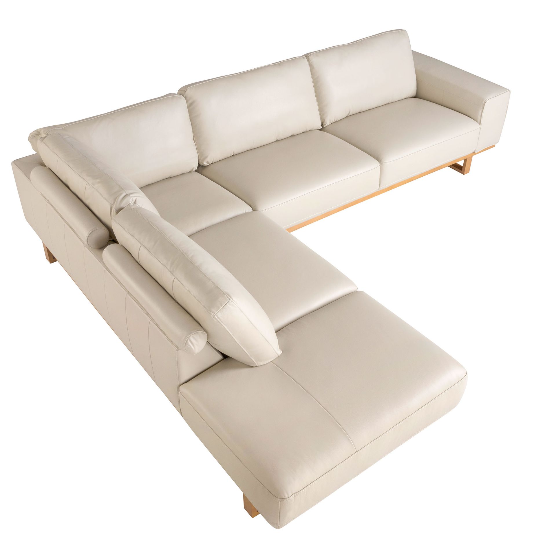 Corner sofa left sand leather