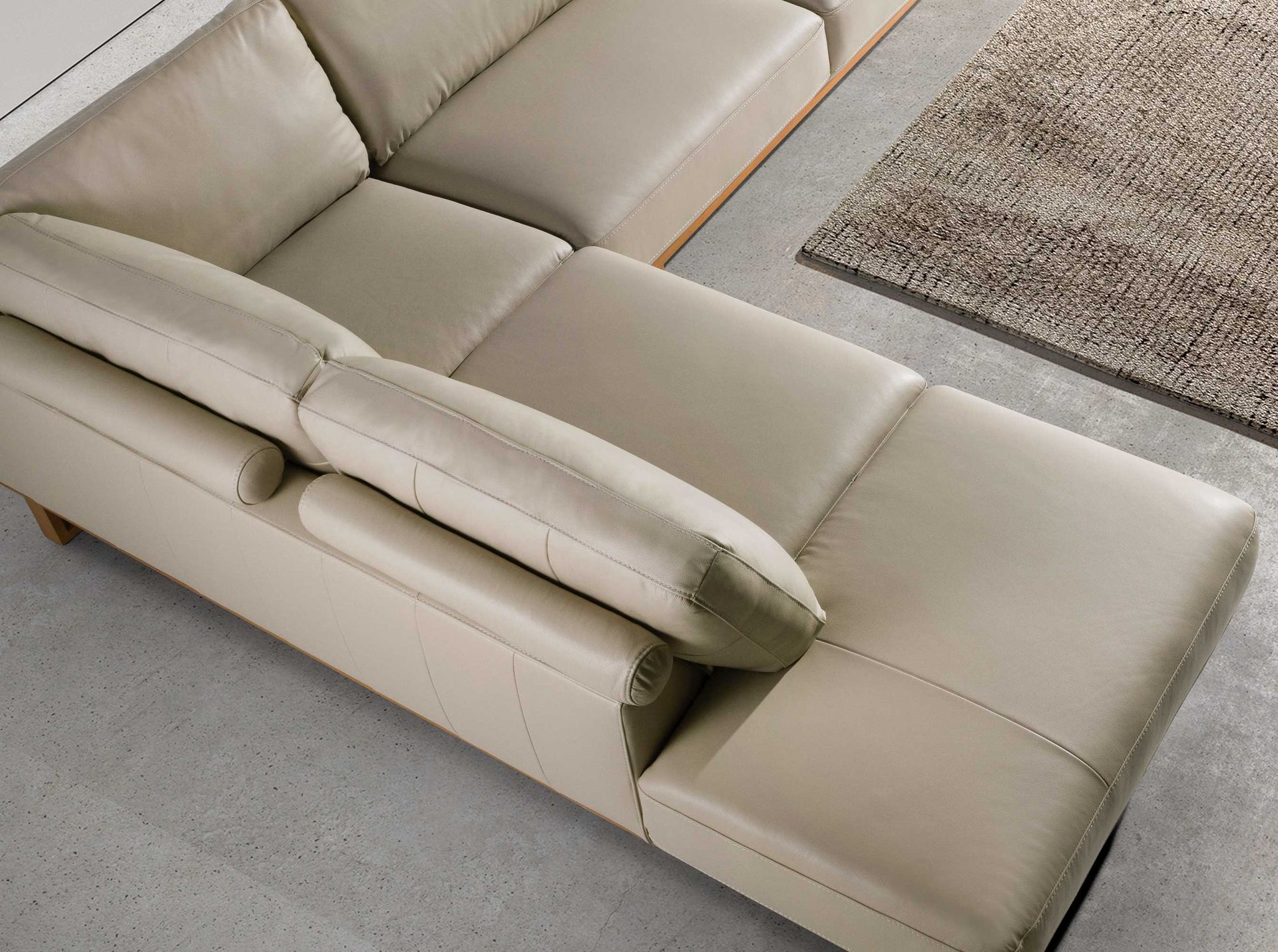 Corner sofa left sand leather
