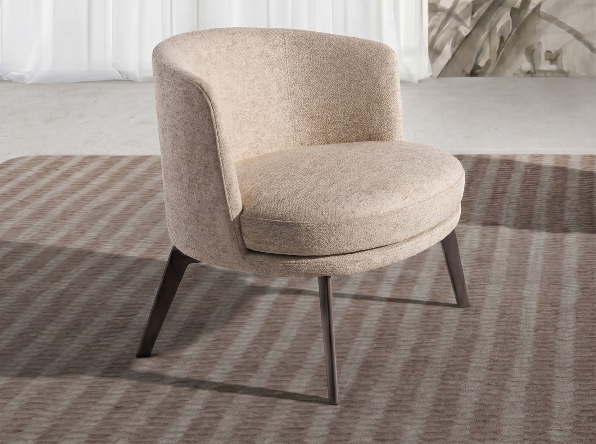 Cream fabric armchair