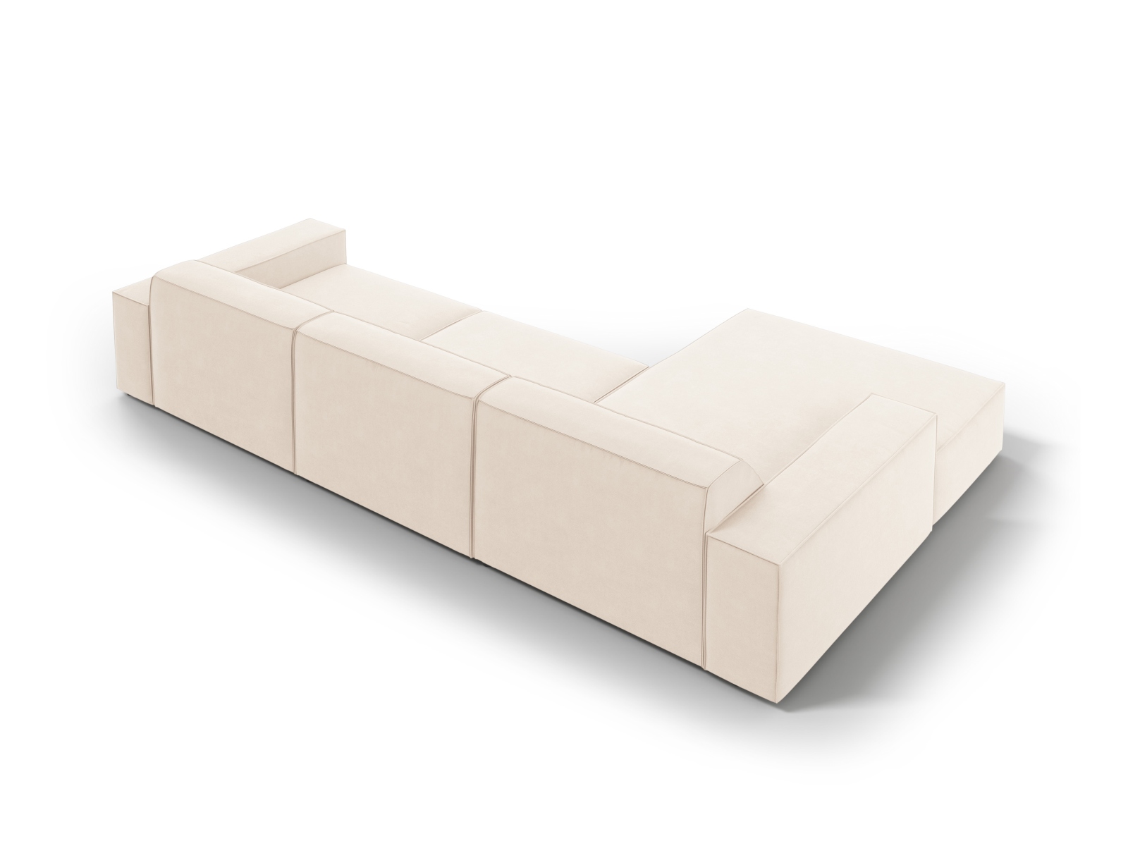 Velvet Modular Left Corner Sofa, "Jodie", 4 Seats, 284x162x77