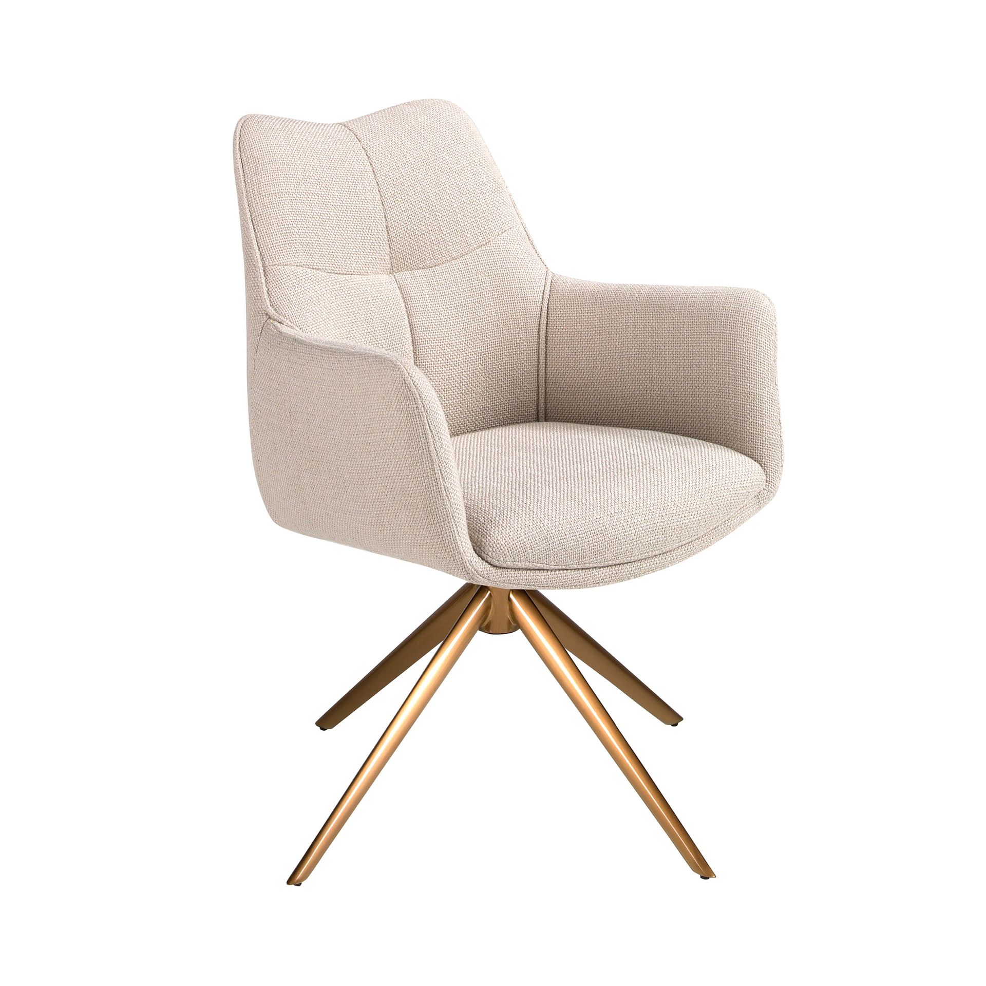 Cream fabric swivel chair