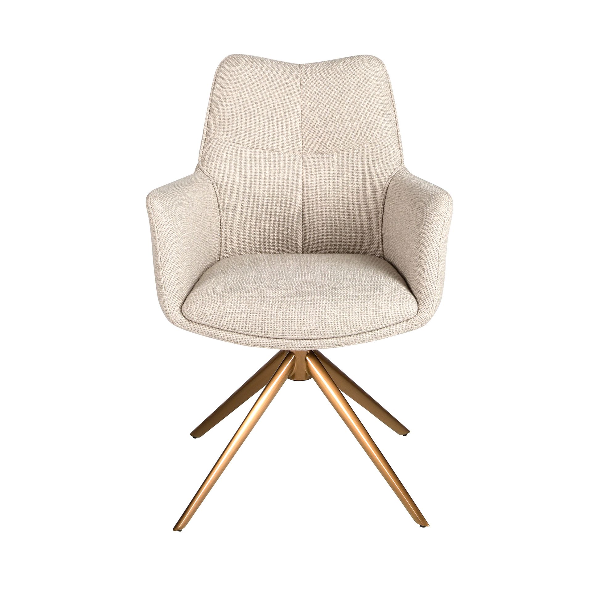 Cream fabric swivel chair