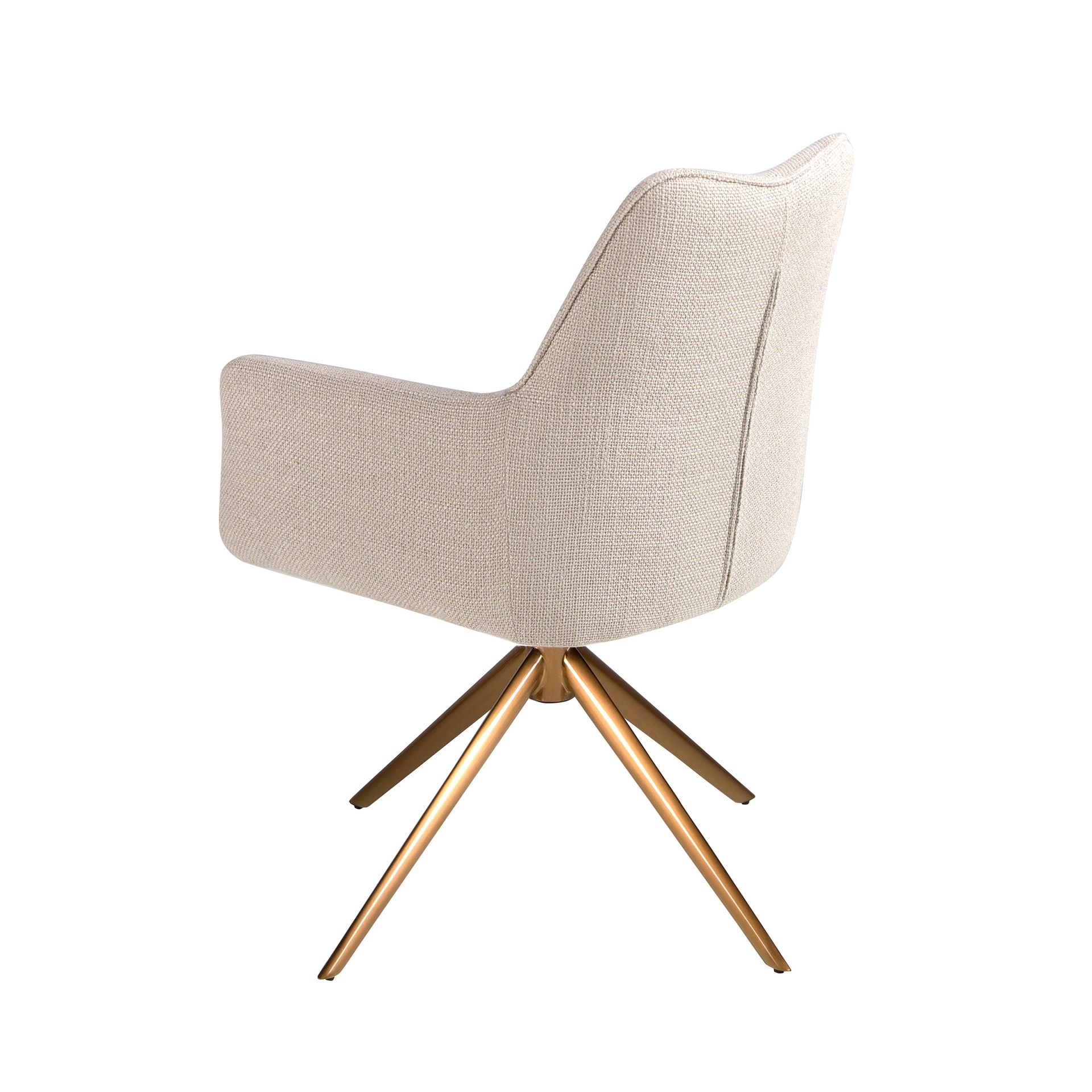 Cream fabric swivel chair
