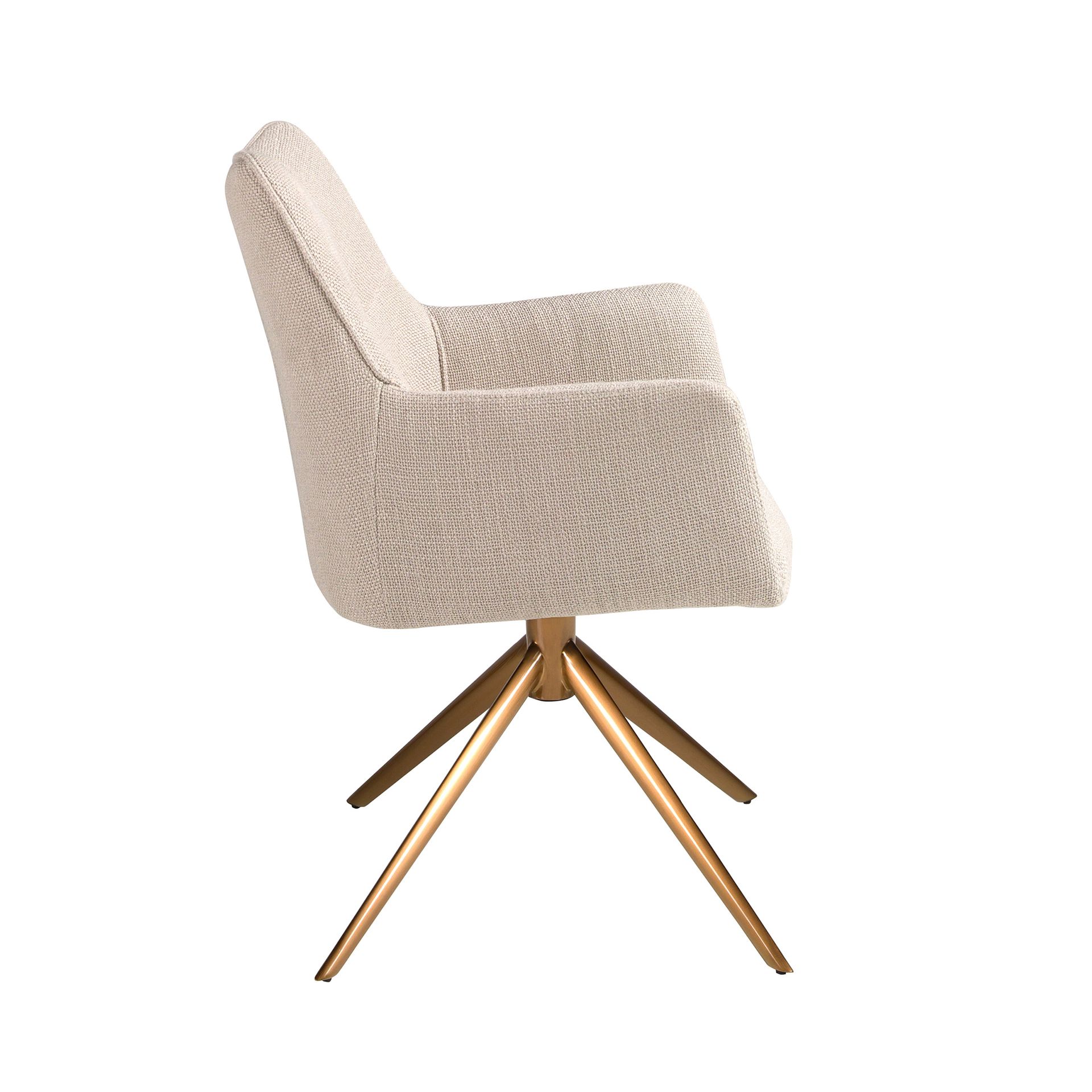 Cream fabric swivel chair