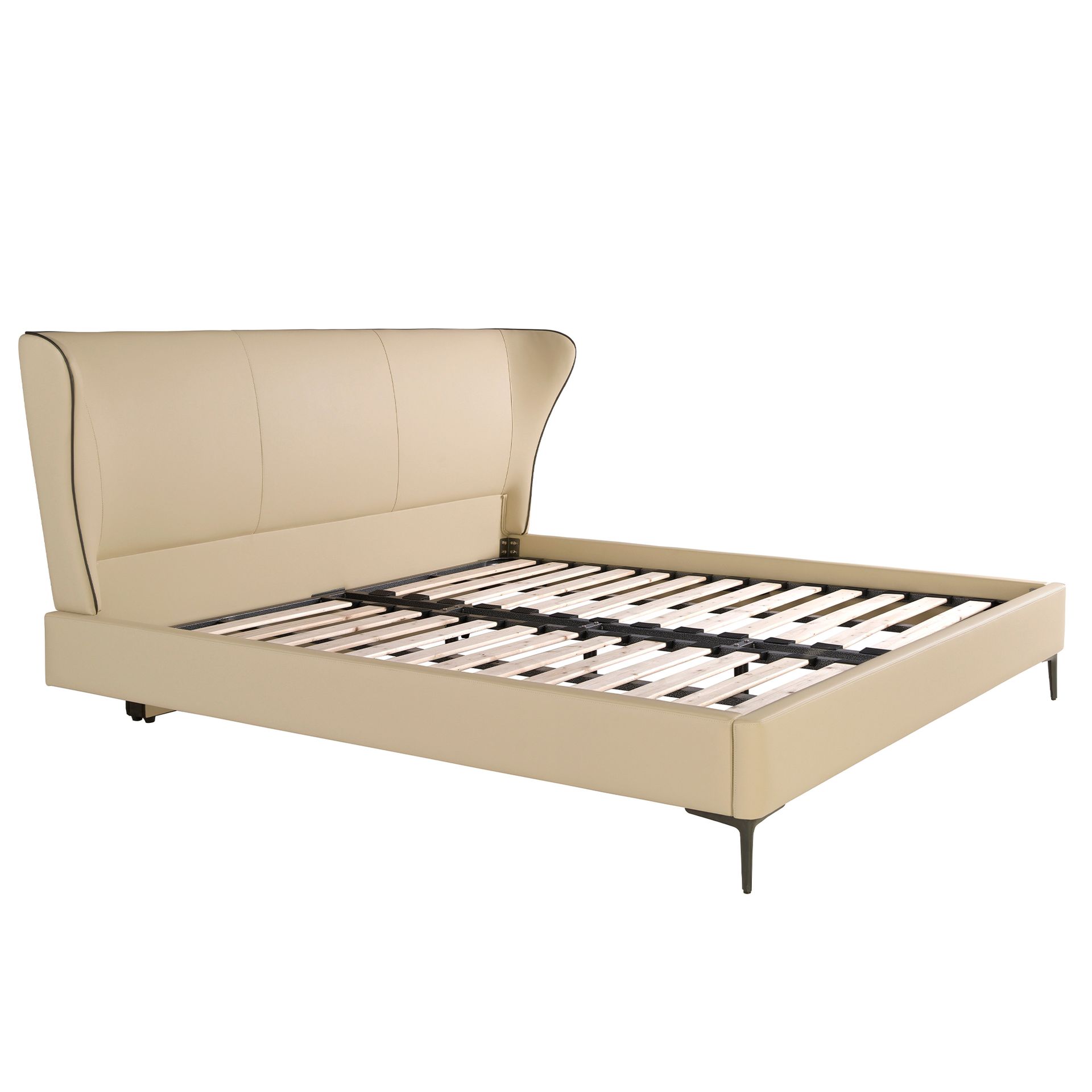Cream leatherette bed