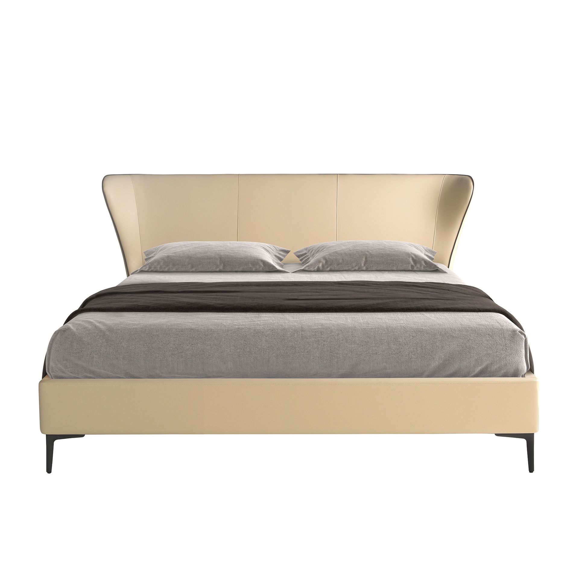 Cream leatherette bed