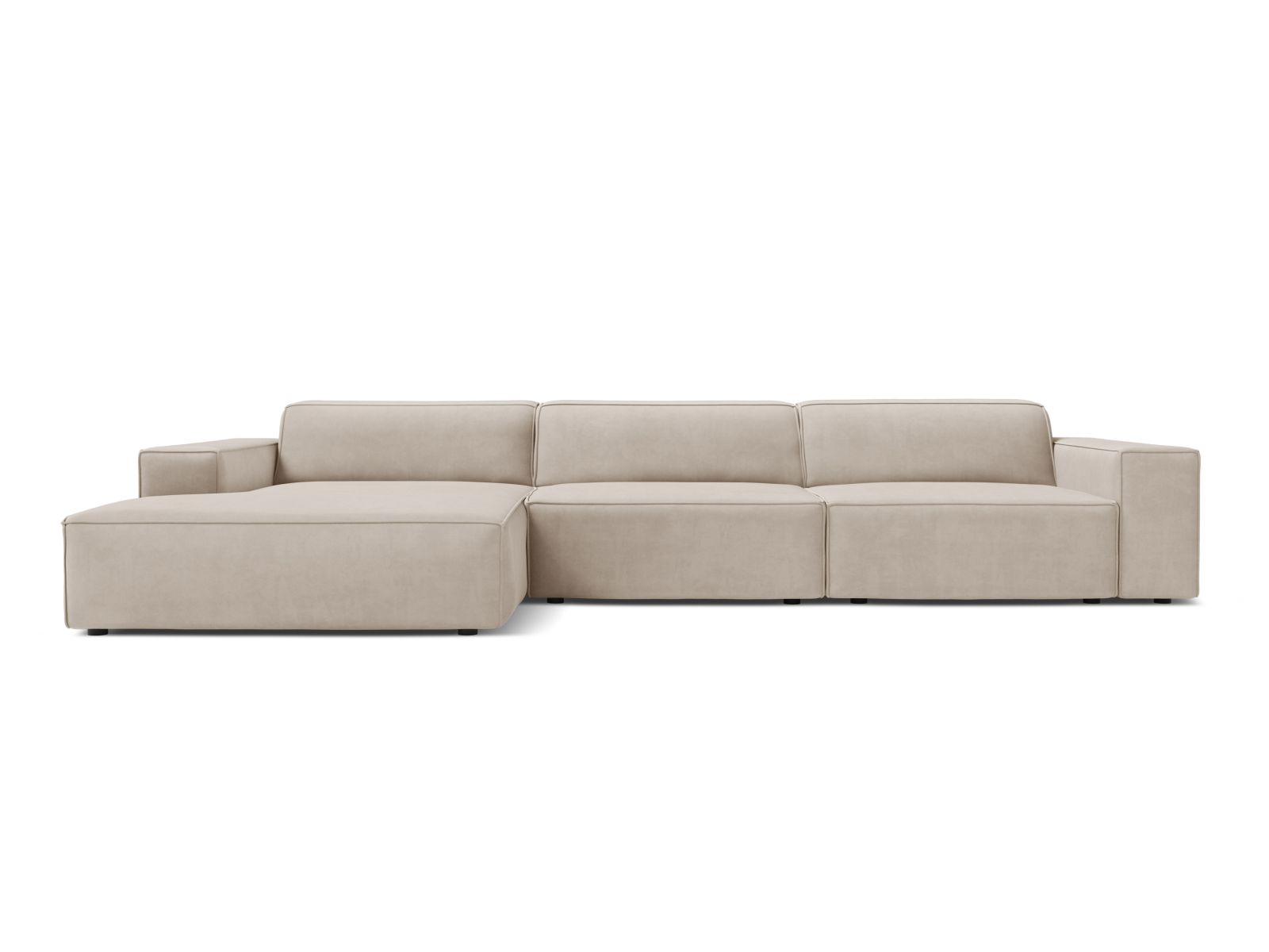 Velvet Modular Left Corner Sofa, "Jodie", 4 Seats, 284x162x77