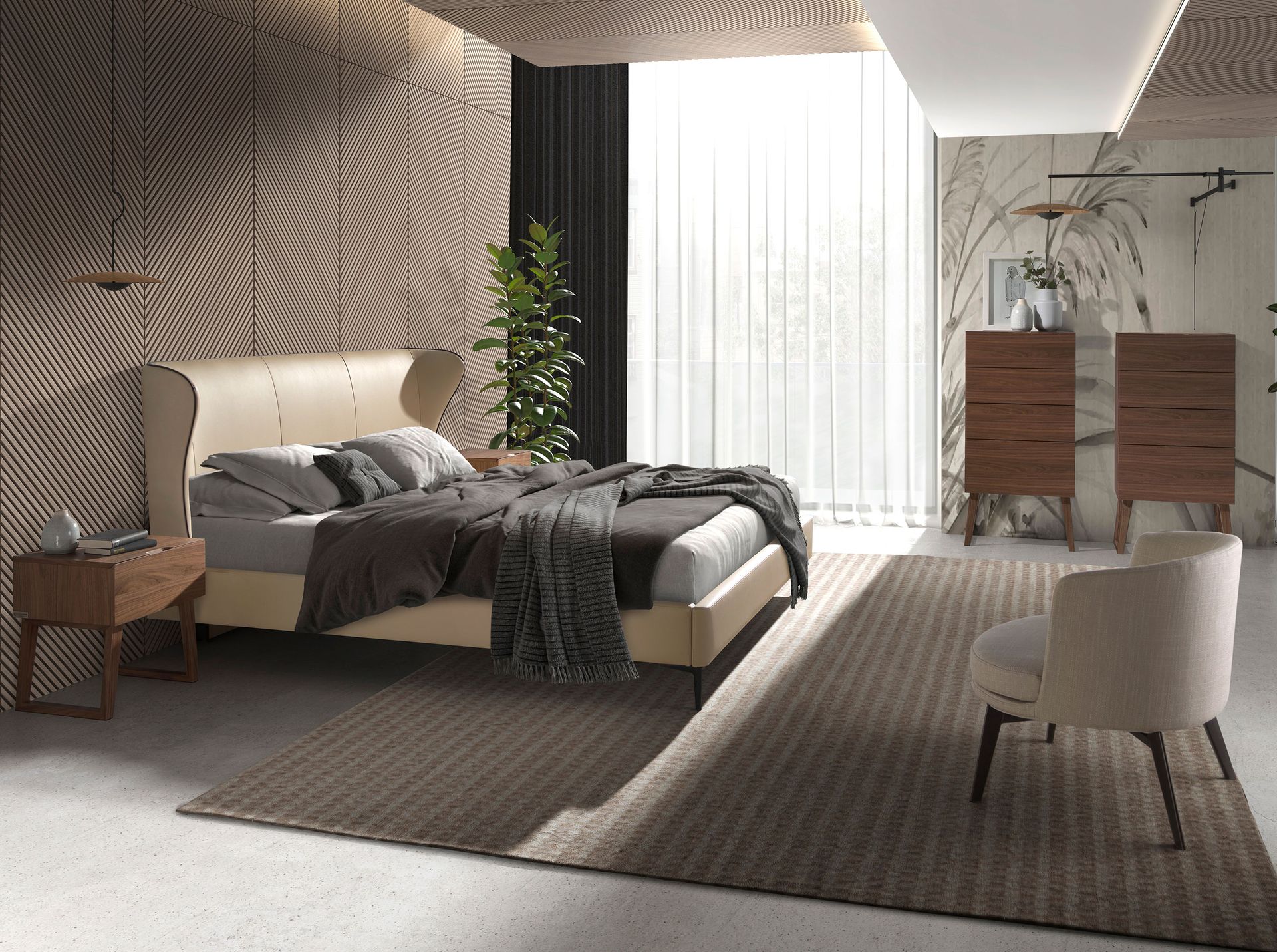 Cream leatherette bed
