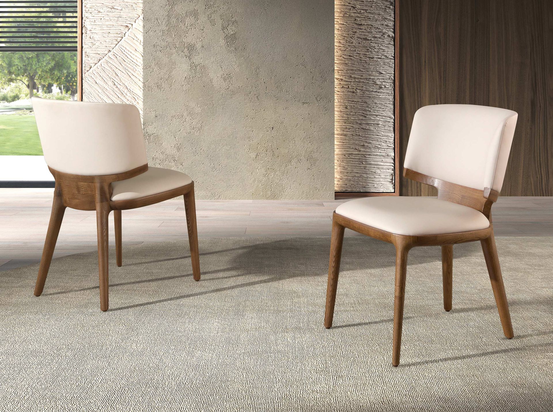 Cream leatherette chair