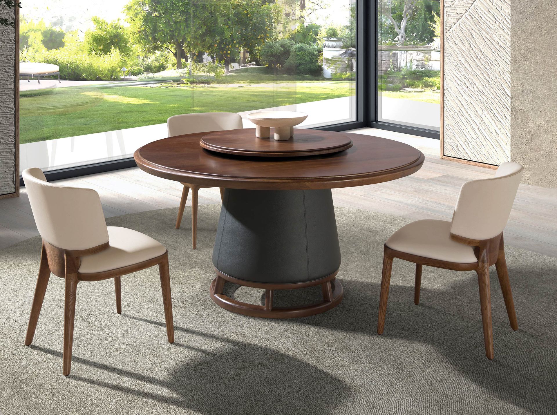 Cream leatherette chair