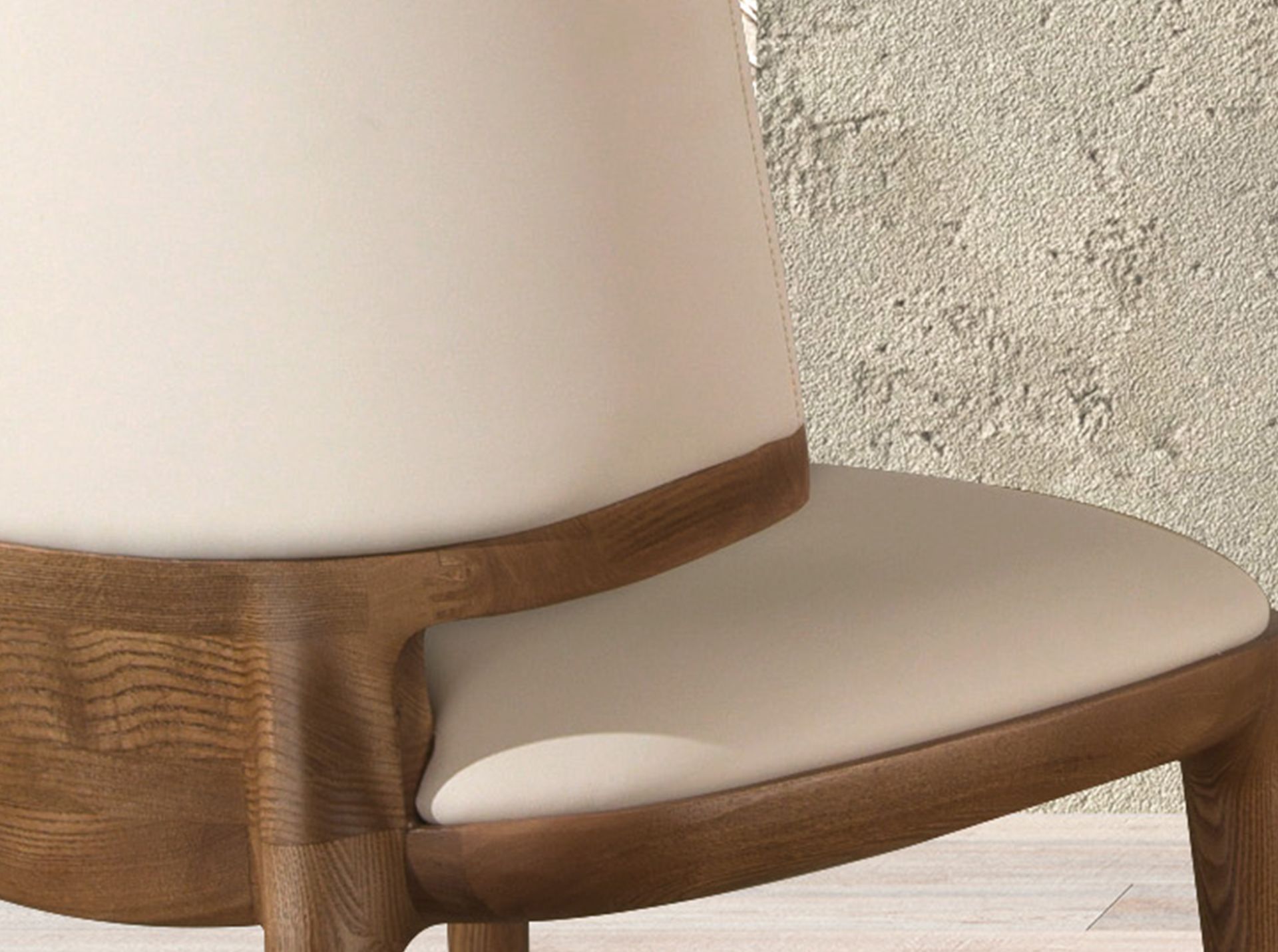 Cream leatherette chair