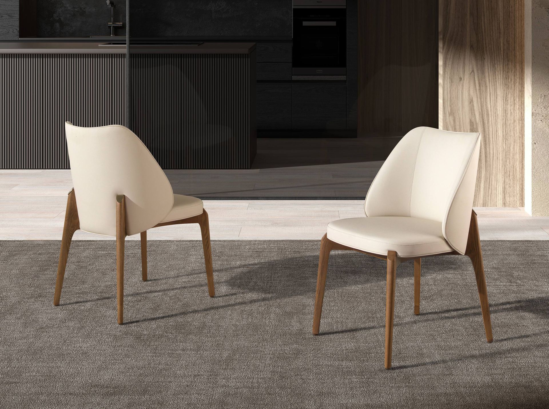 Cream leatherette chair