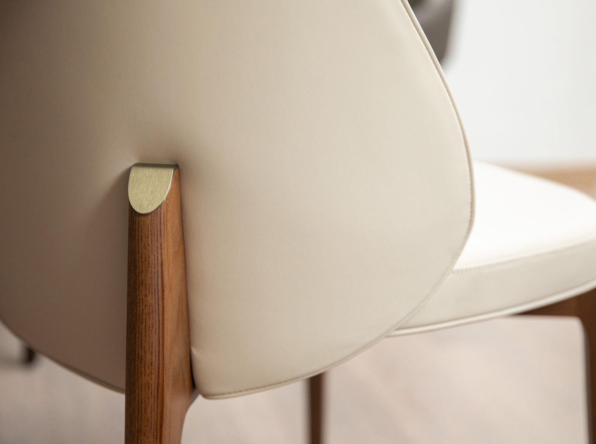 Cream leatherette chair