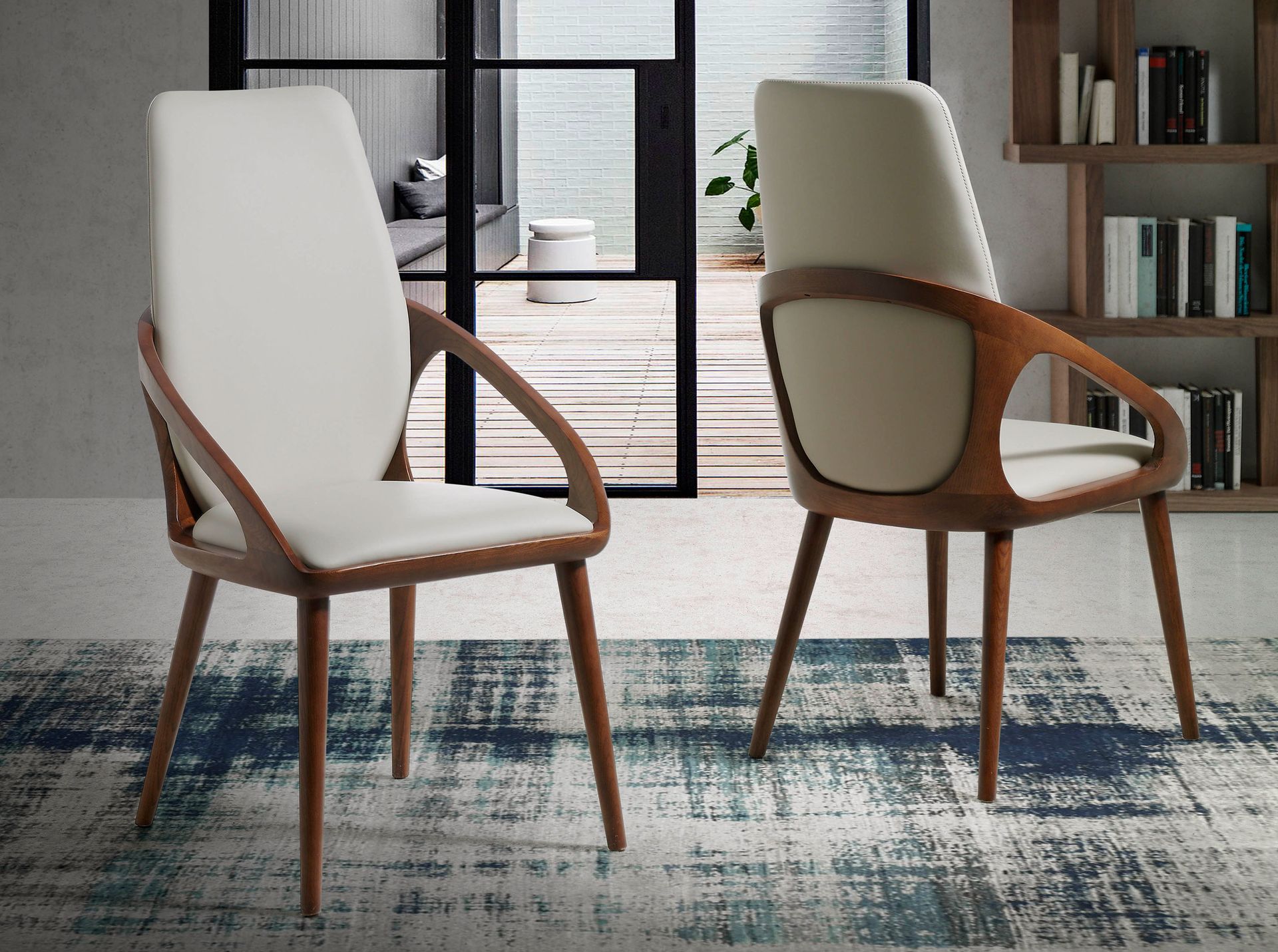 Cream leatherette chair