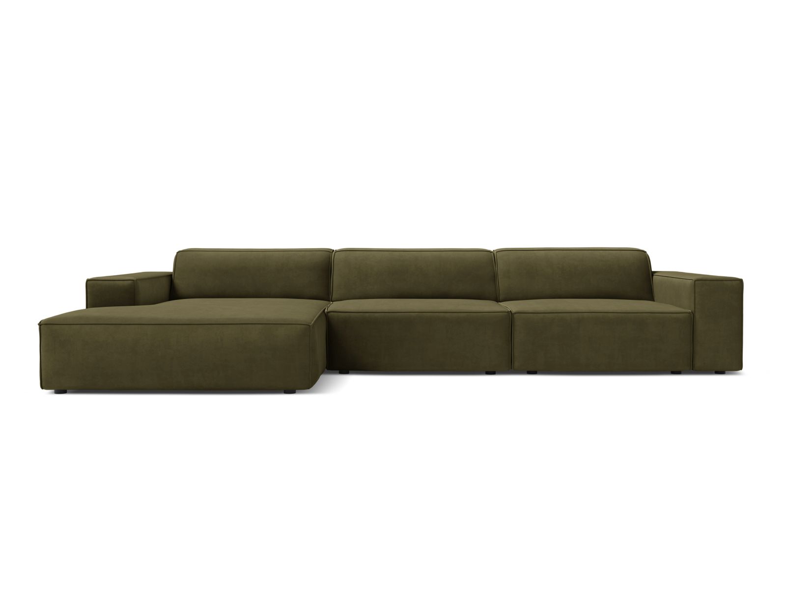Velvet Modular Left Corner Sofa, "Jodie", 4 Seats, 284x162x77