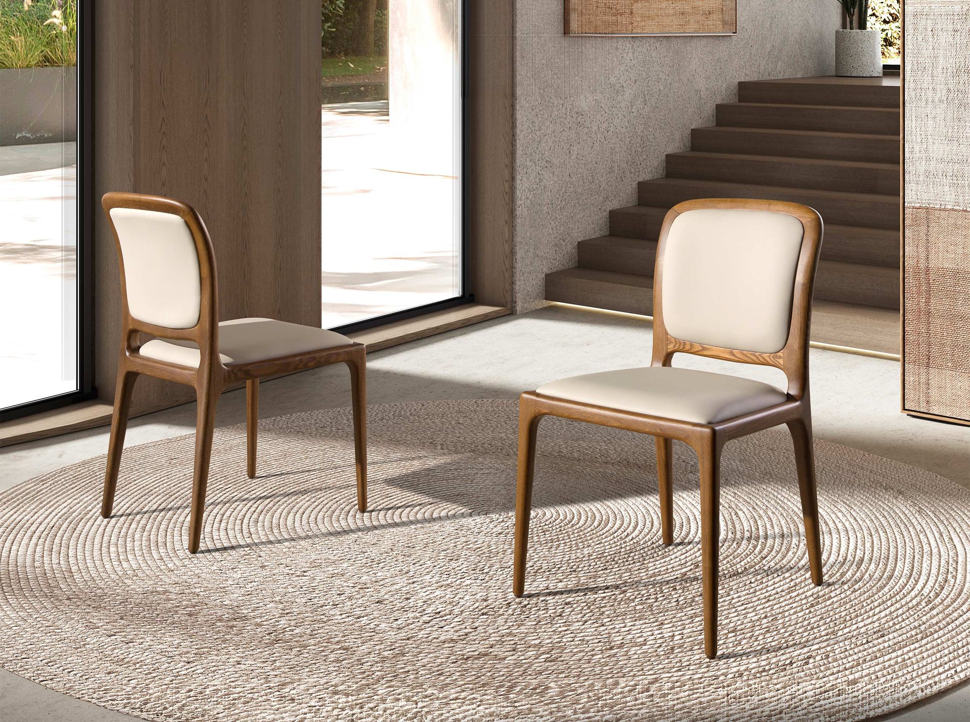 Cream leatherette chair