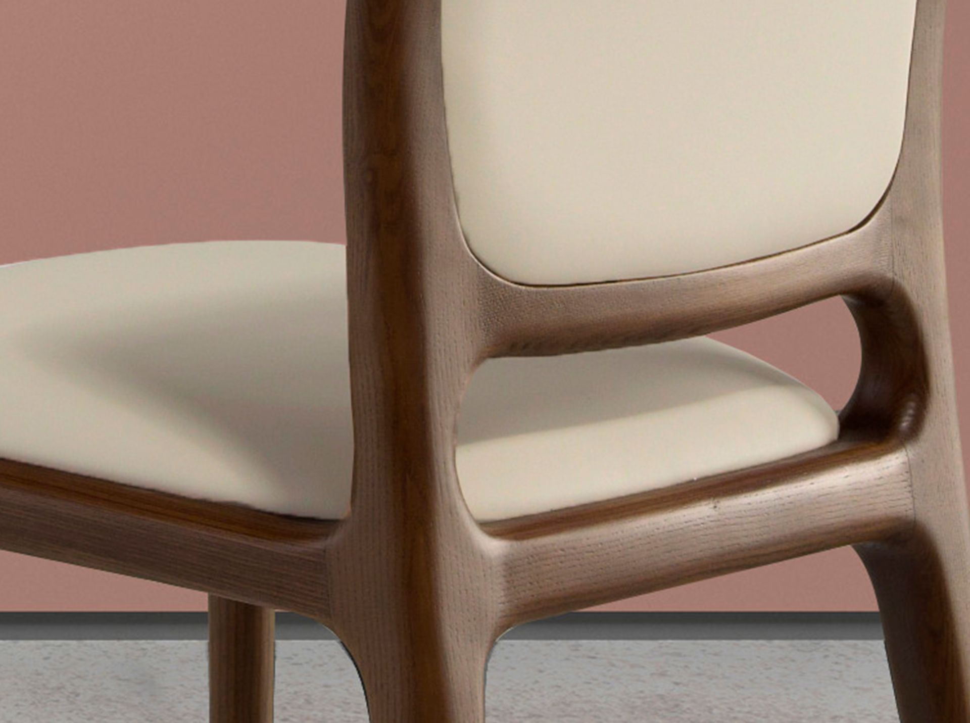 Cream leatherette chair