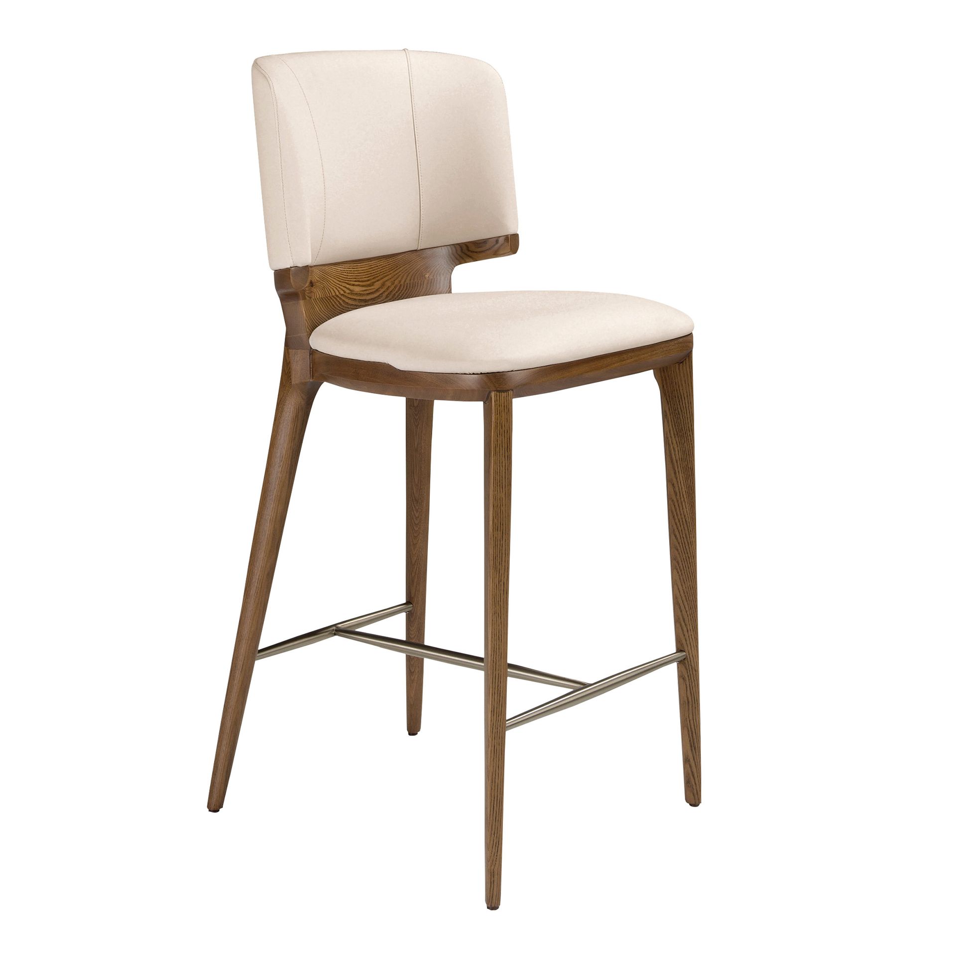 Cream leatherette stool