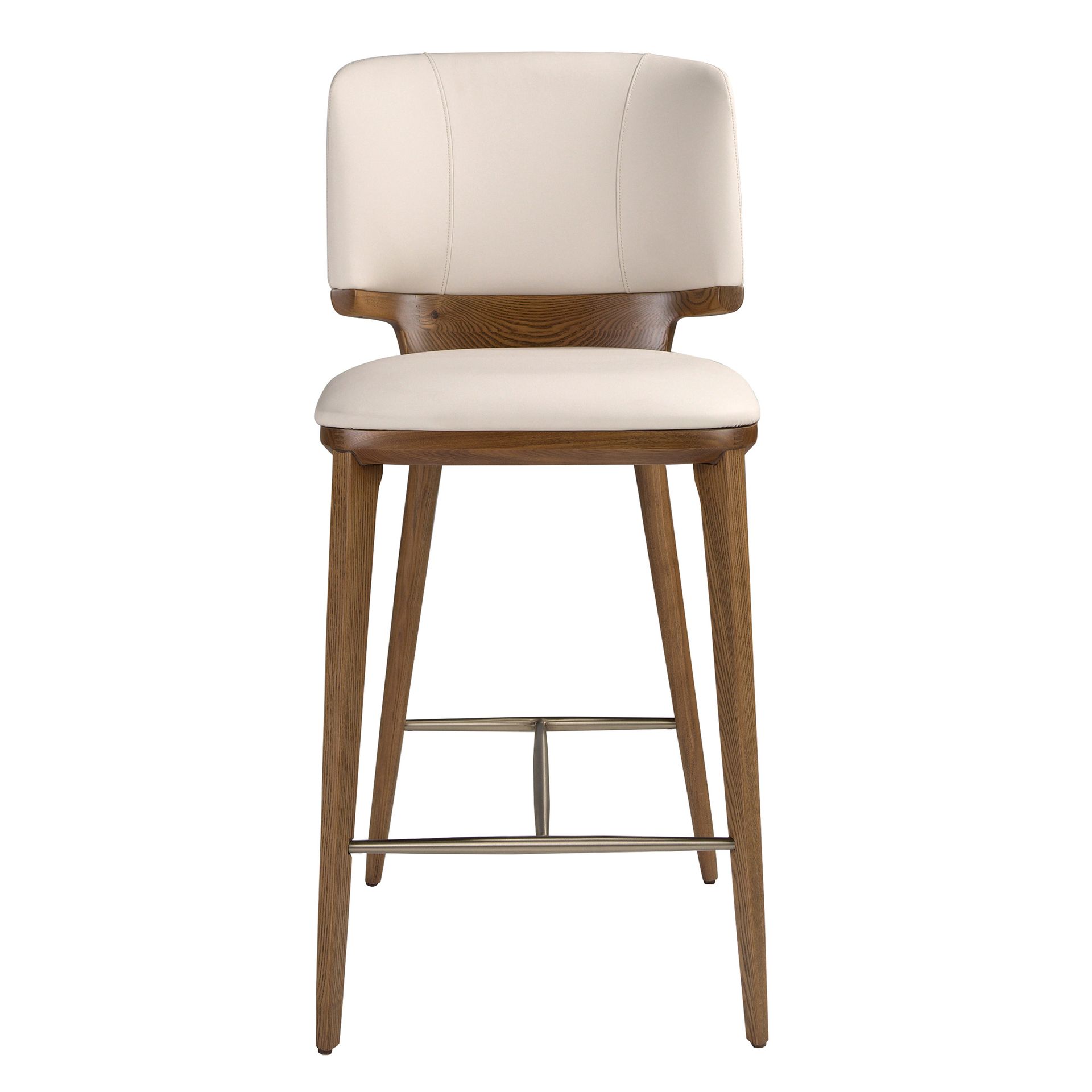 Cream leatherette stool