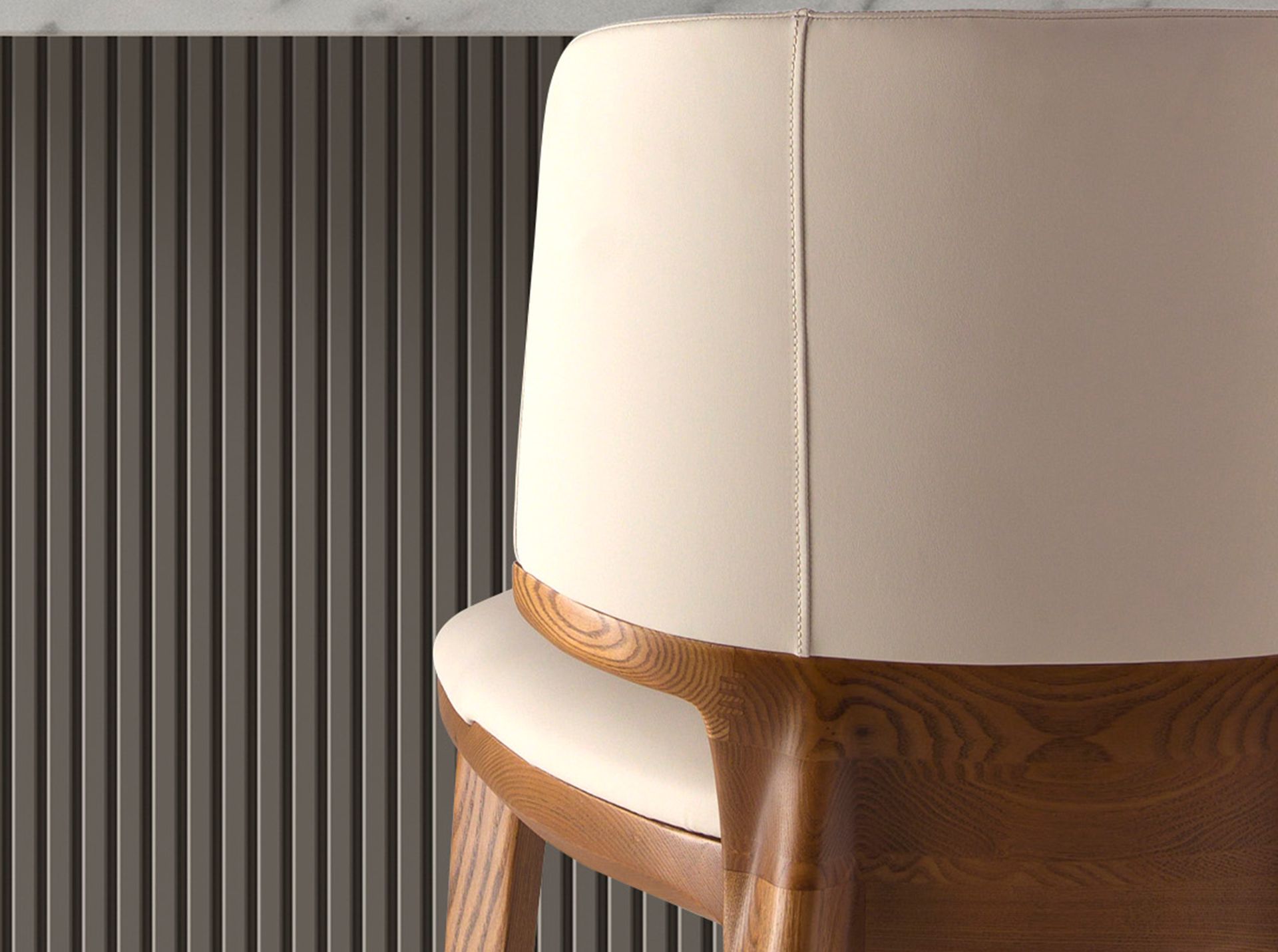 Cream leatherette stool