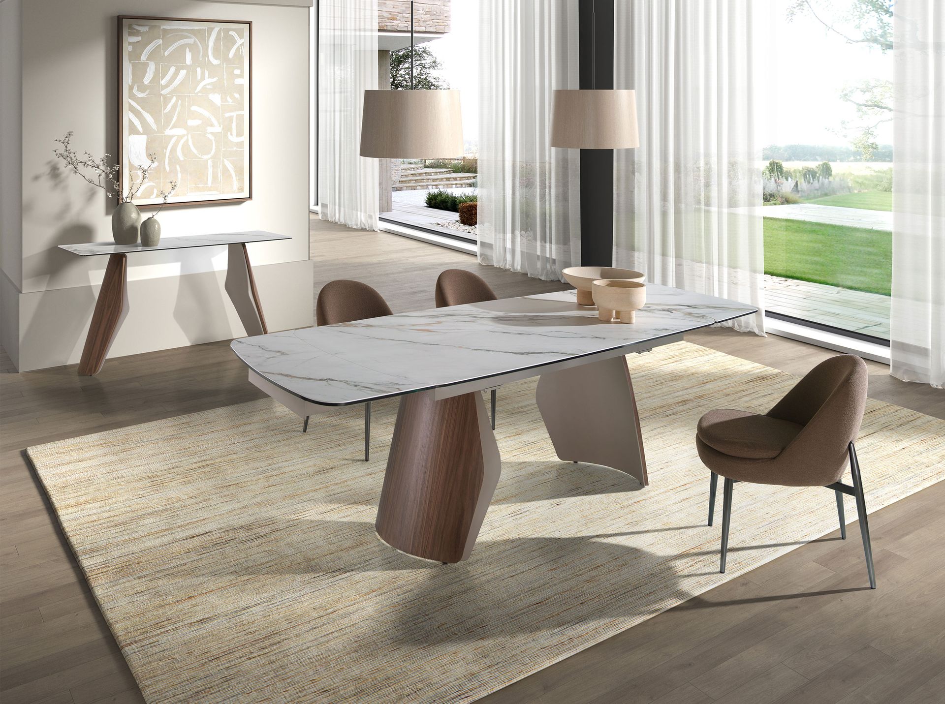 Dark brown fabric chair