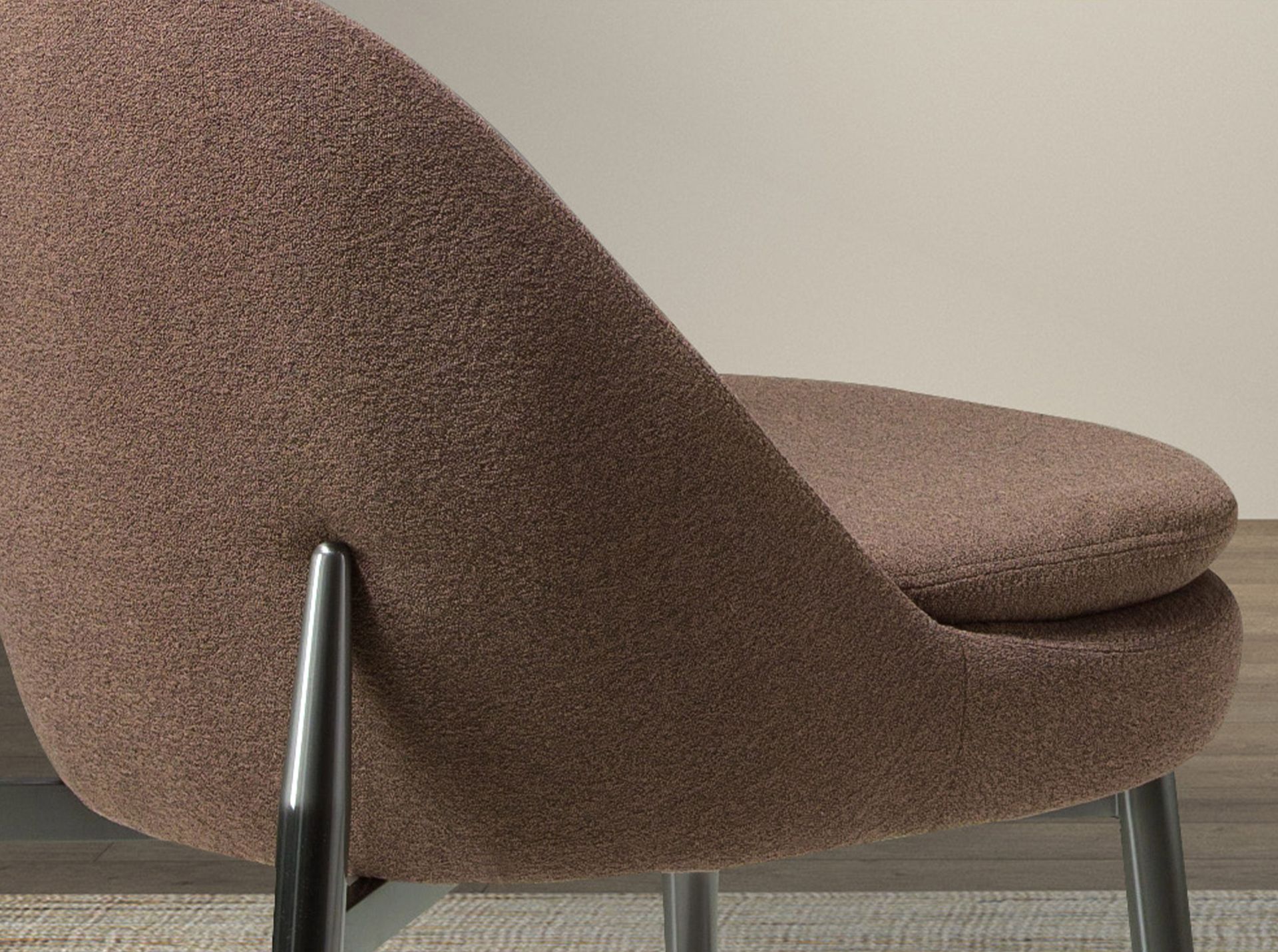 Dark brown fabric chair