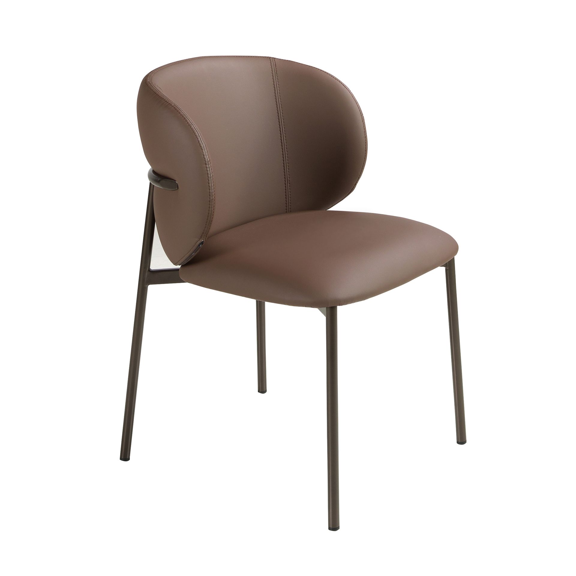 Dark brown leatherette chair
