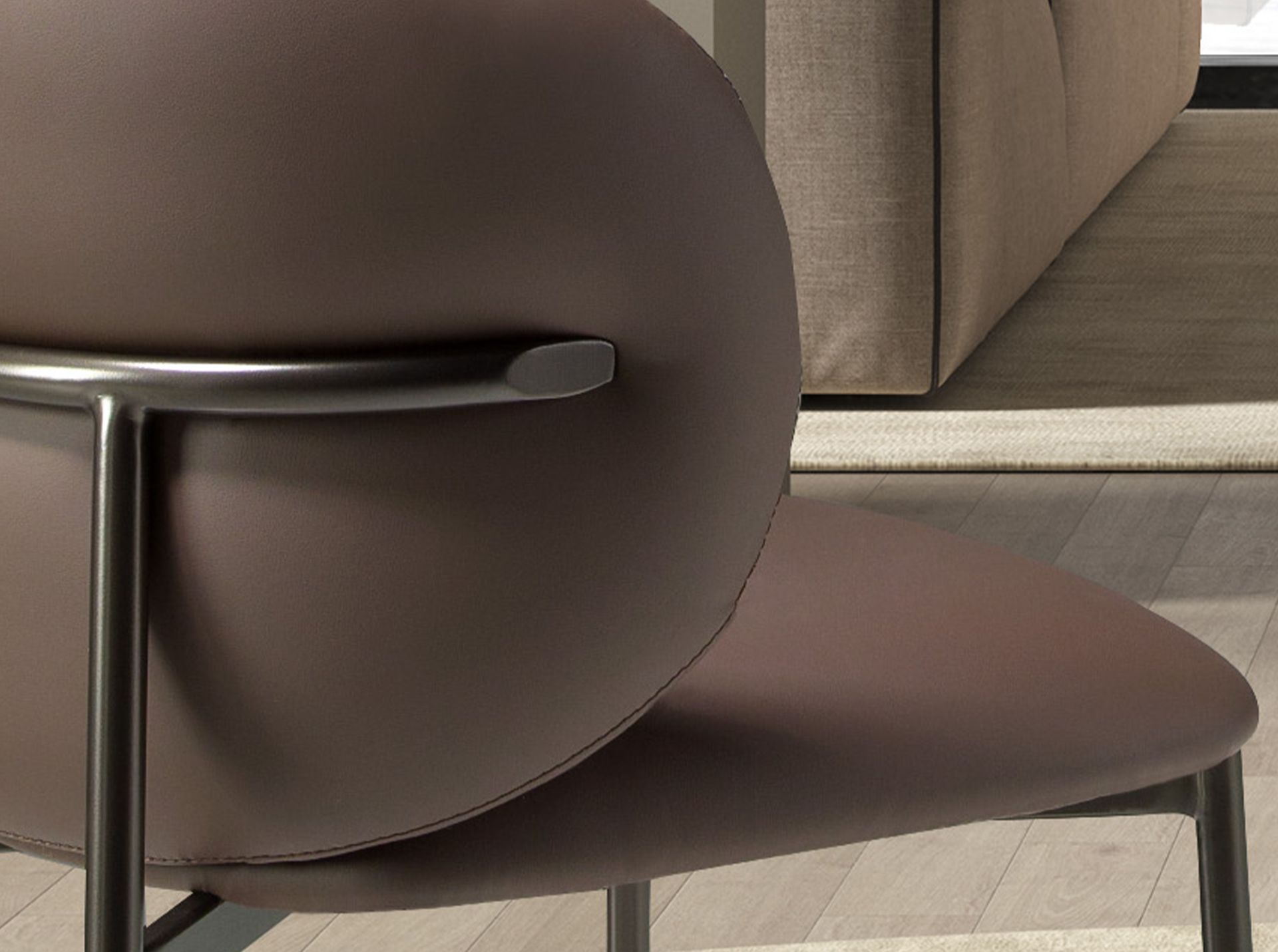 Dark brown leatherette chair