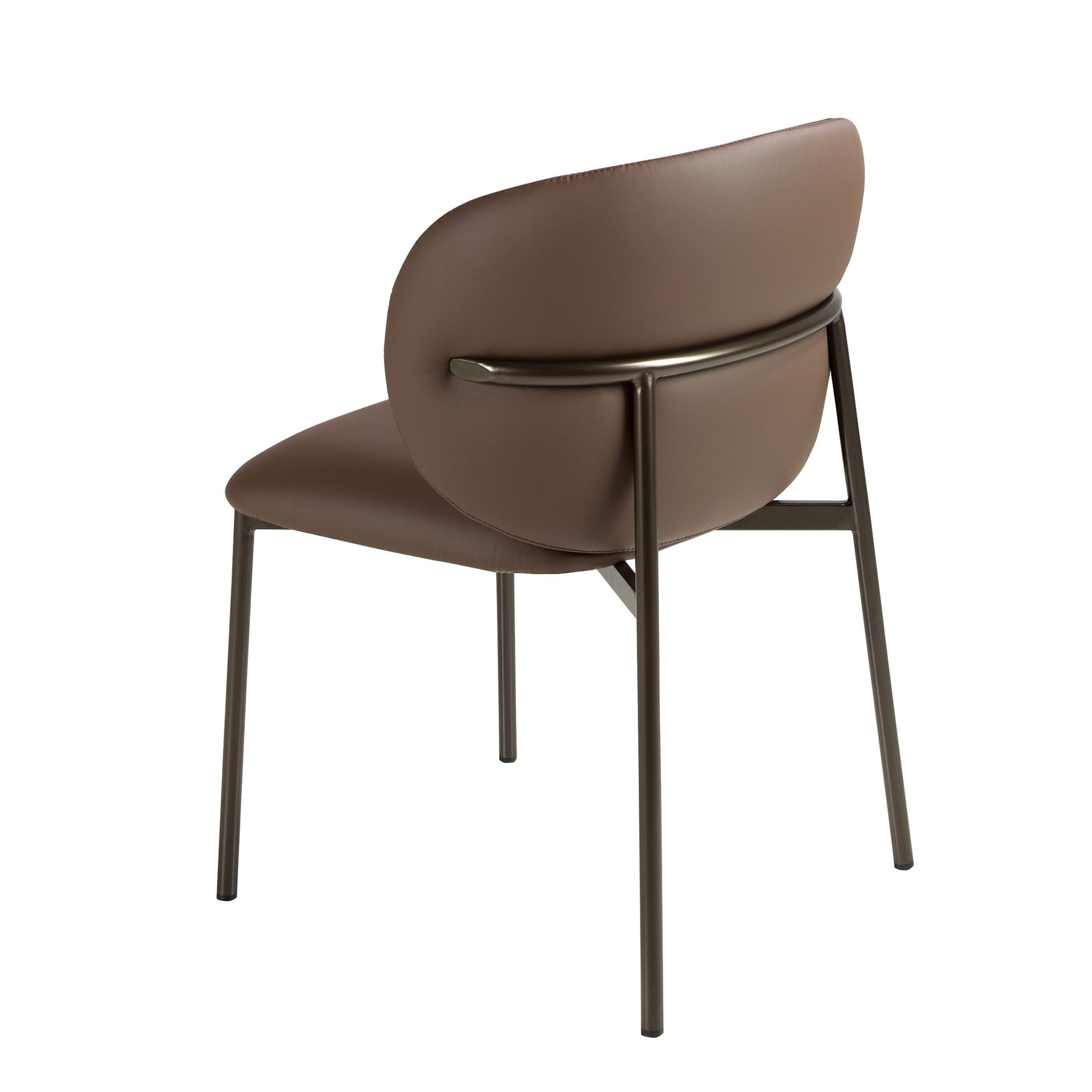 Dark brown leatherette chair