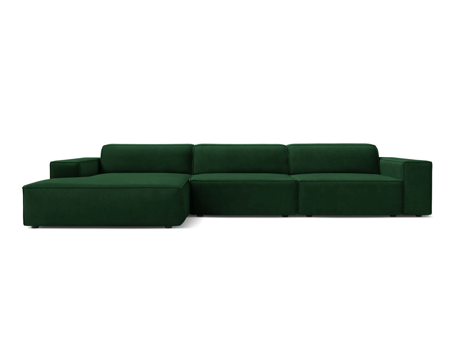 Velvet Modular Left Corner Sofa, "Jodie", 4 Seats, 284x162x77