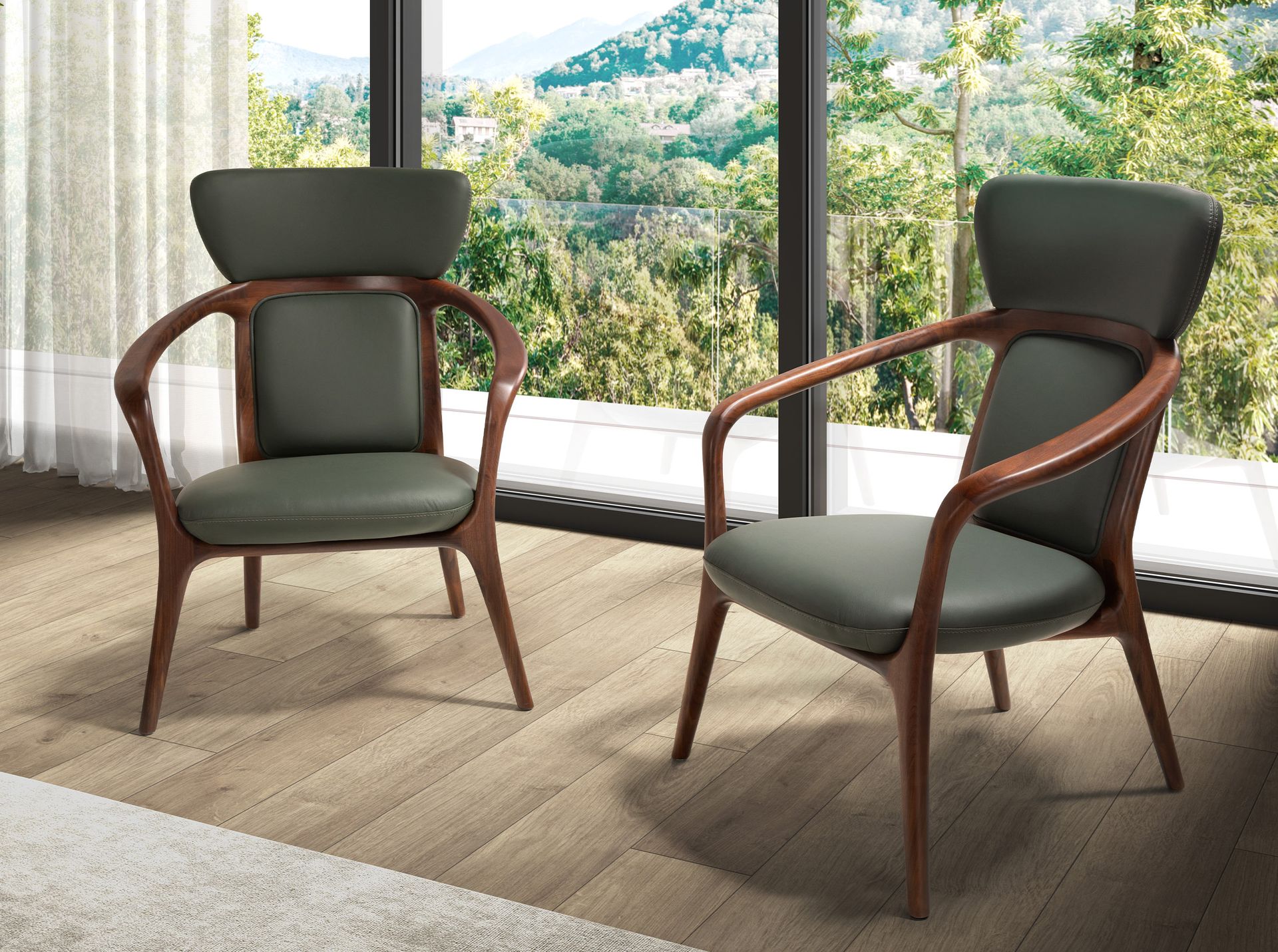 Dark green leatherette  armchair
