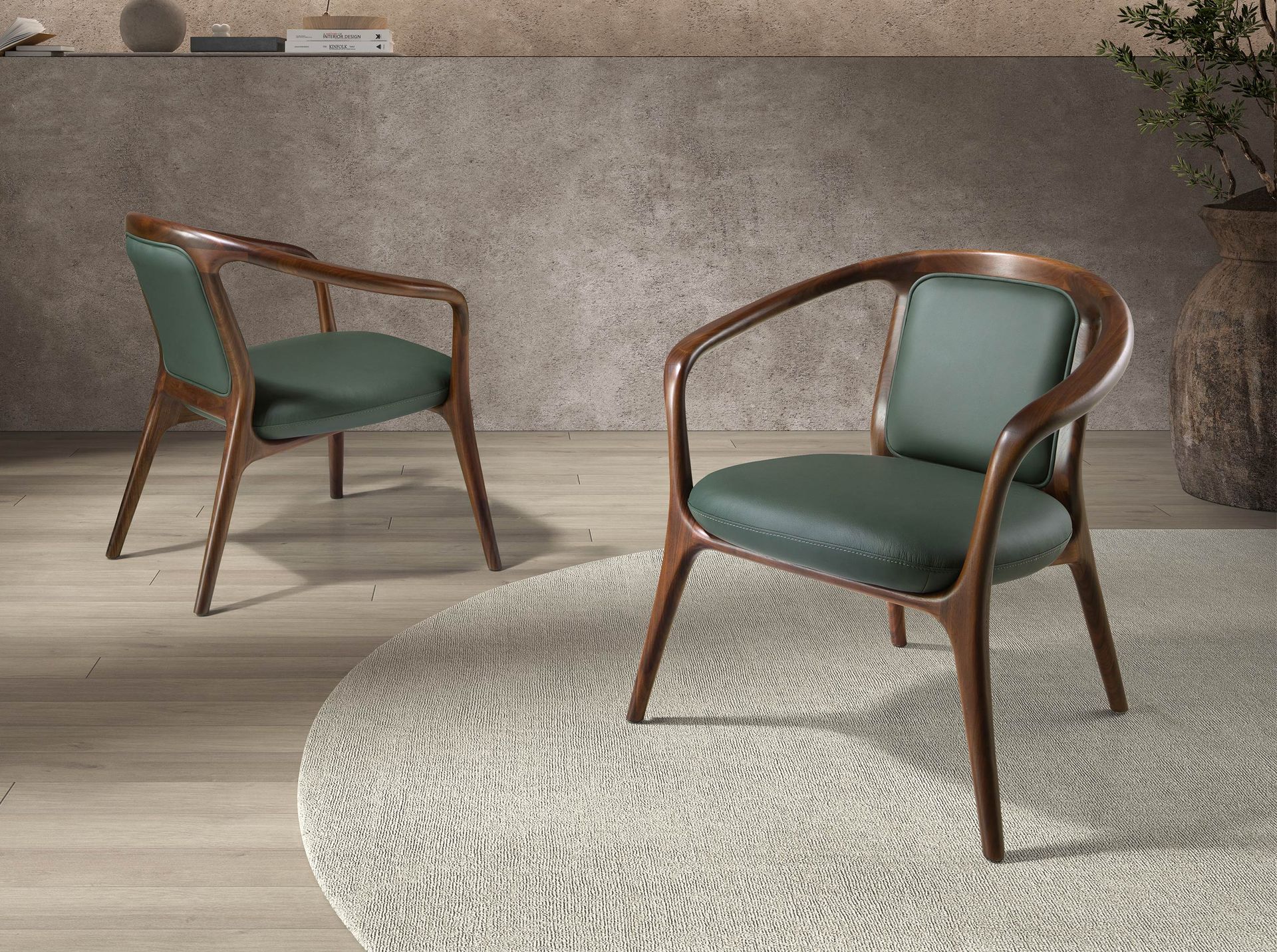 Dark green leatherette  armchair