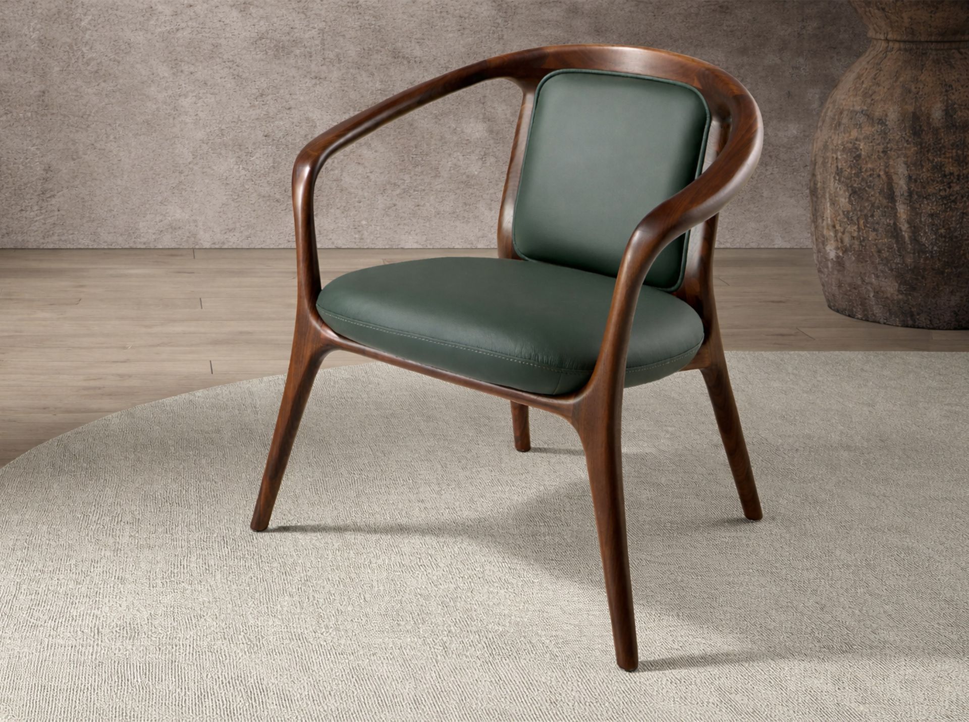 Dark green leatherette  armchair