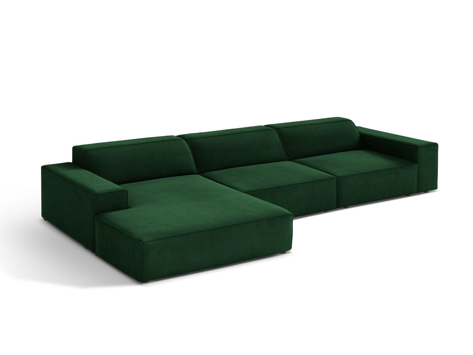Velvet Modular Left Corner Sofa, "Jodie", 4 Seats, 284x162x77