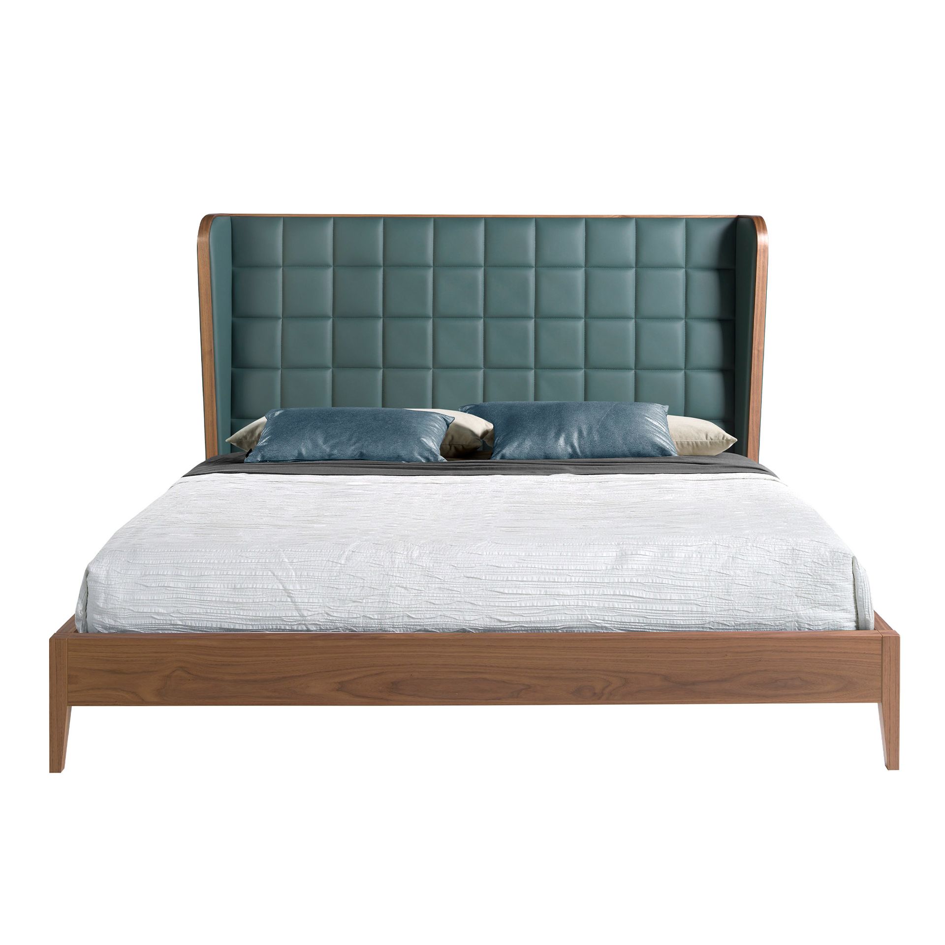 Dark green leatherette bed
