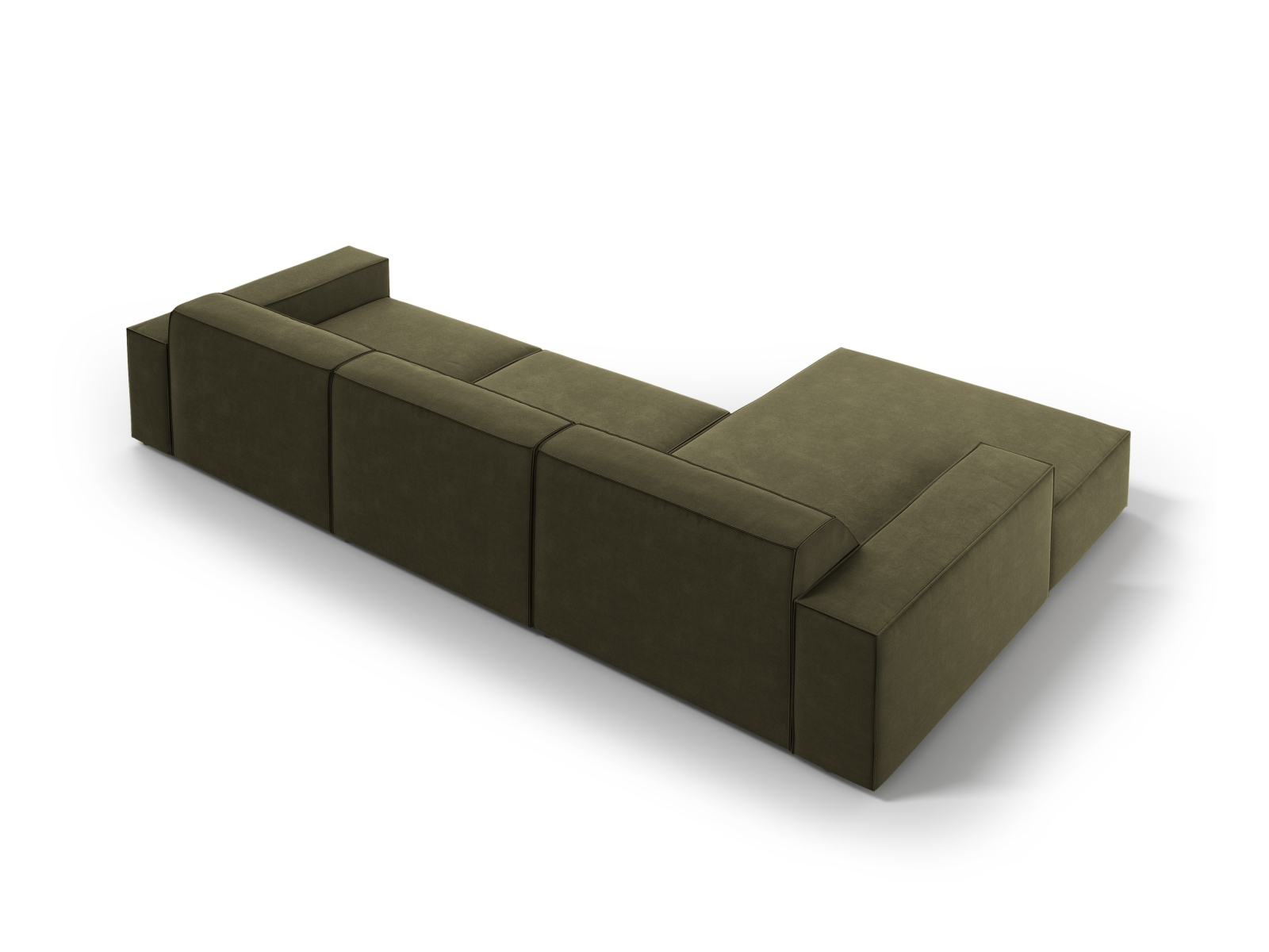 Velvet Modular Left Corner Sofa, "Jodie", 4 Seats, 284x162x77