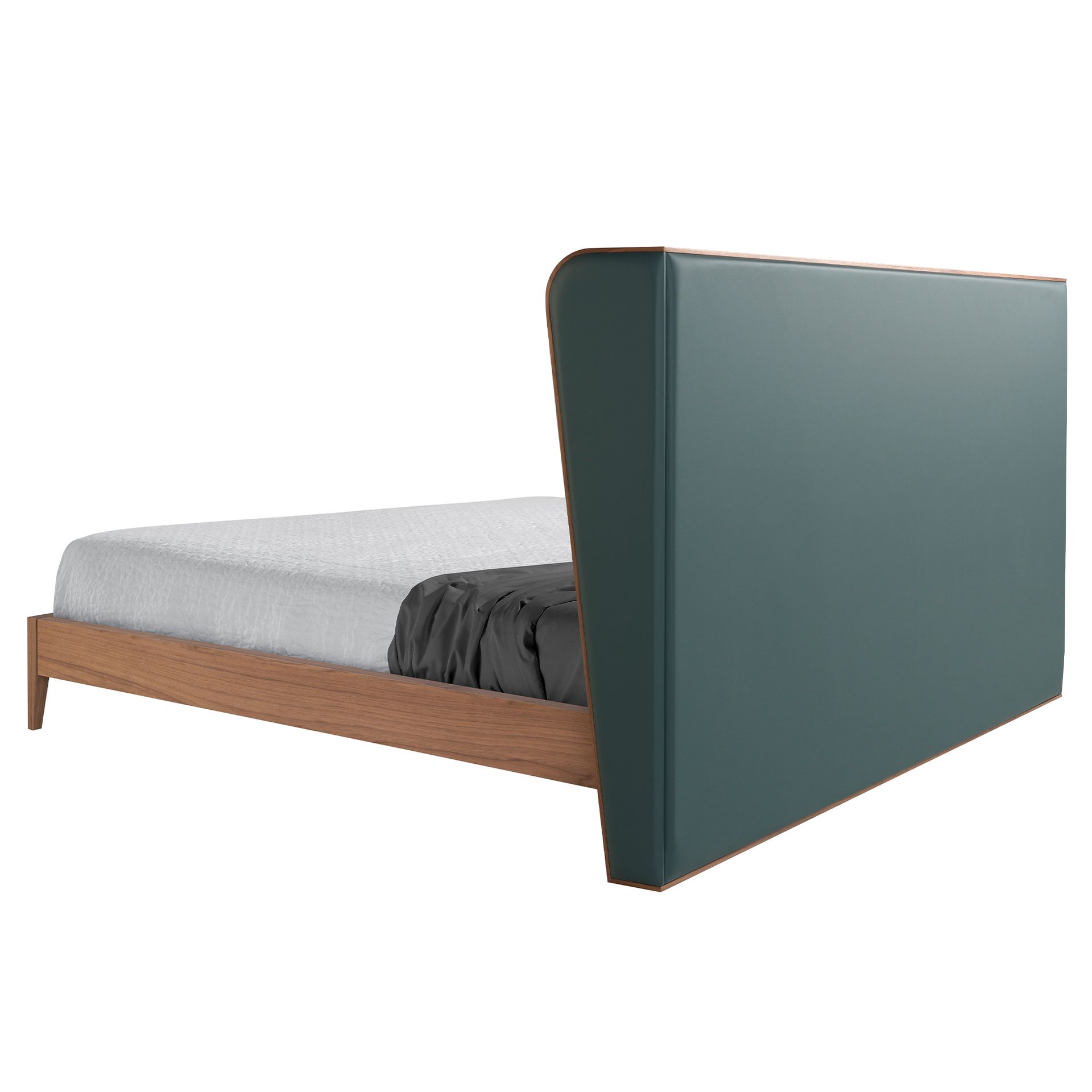 Dark green leatherette bed