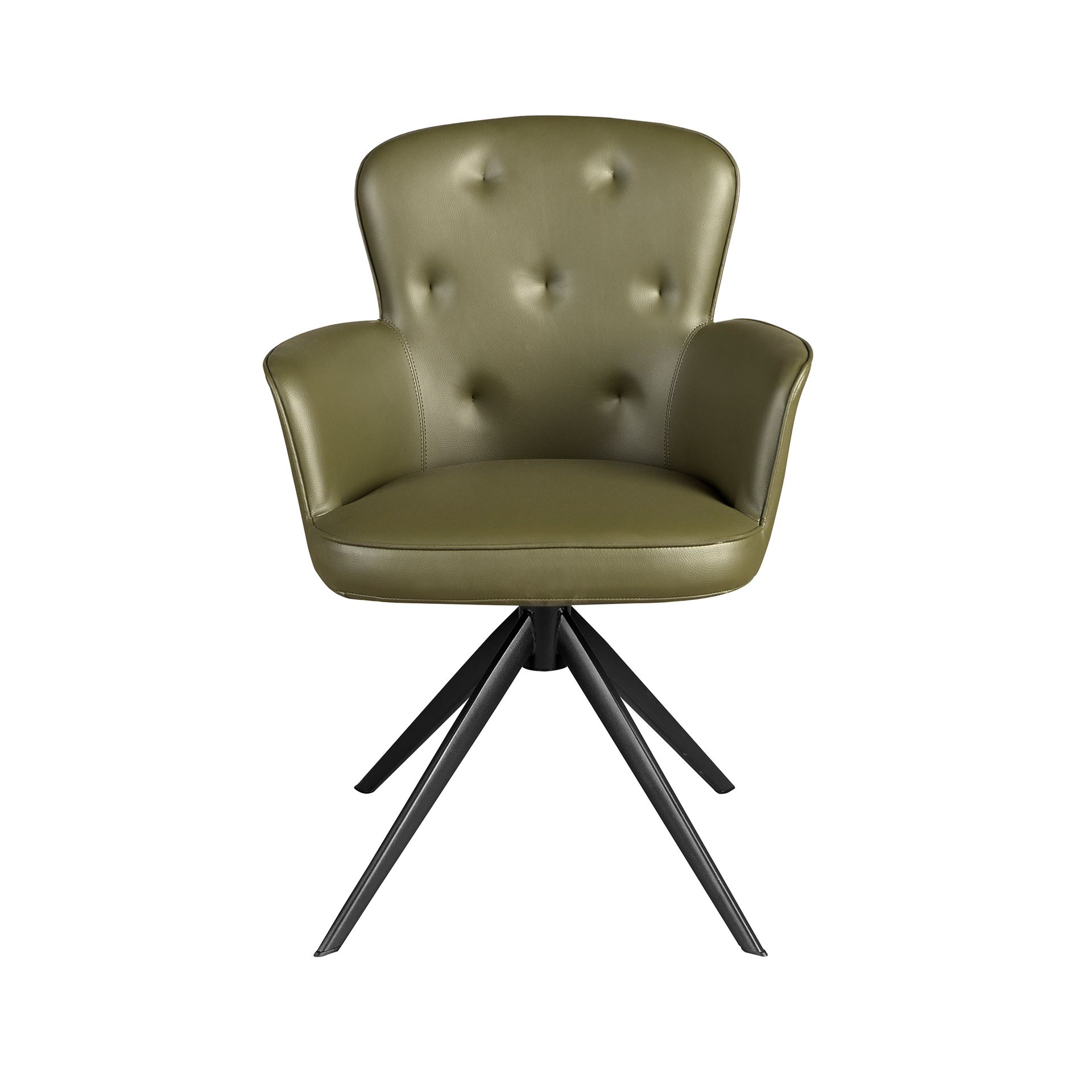 Dark green leatherette swivel chair