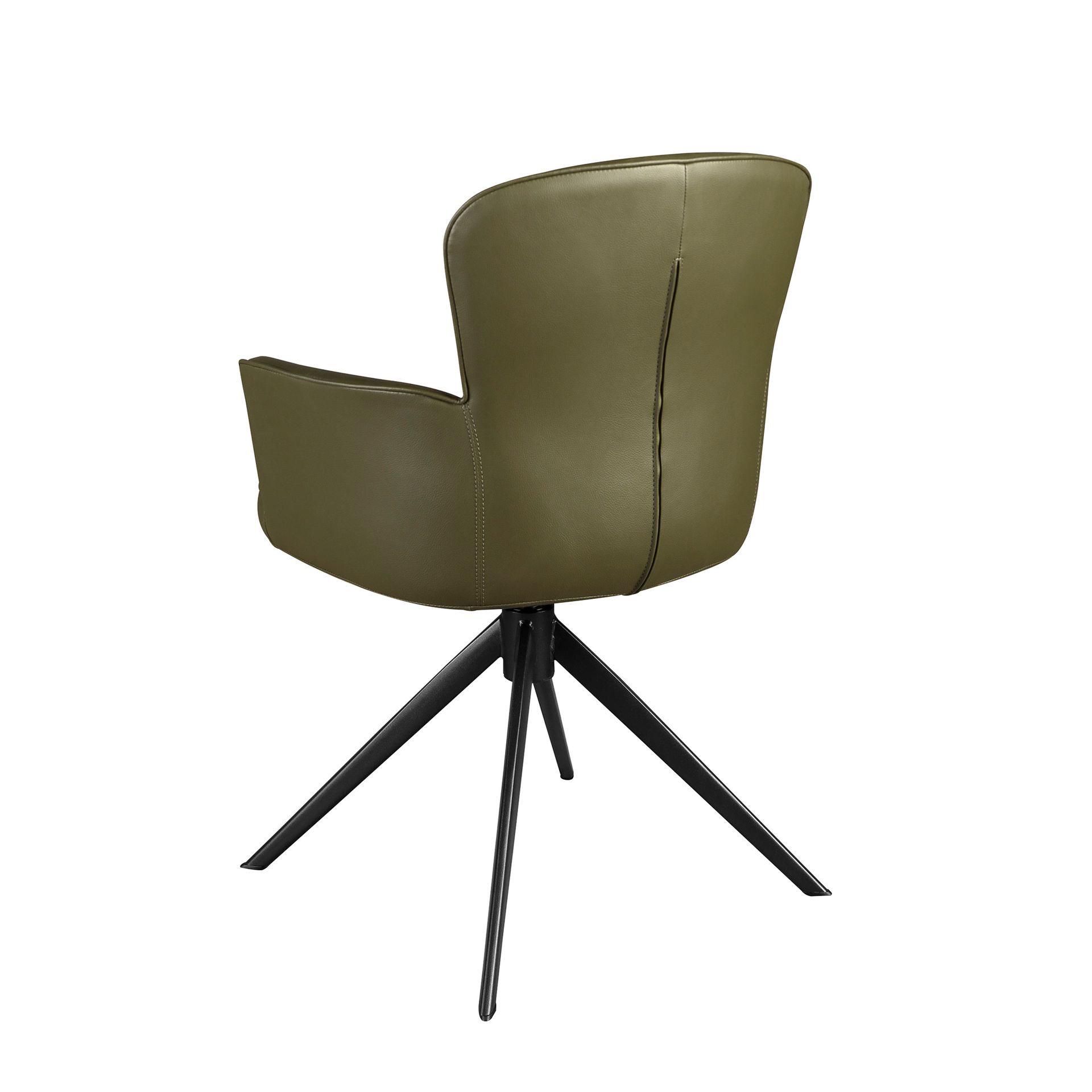 Dark green leatherette swivel chair