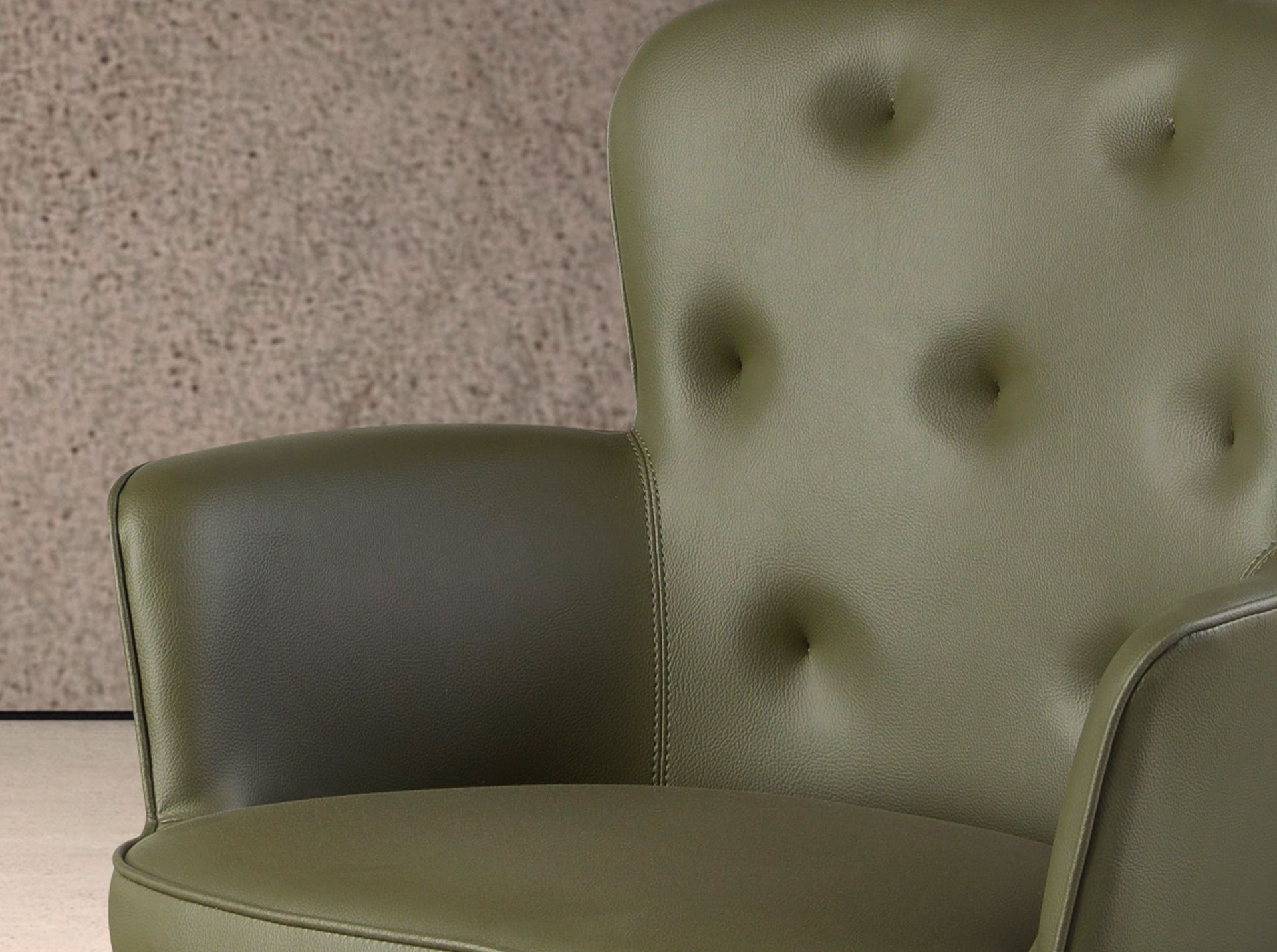 Dark green leatherette swivel chair
