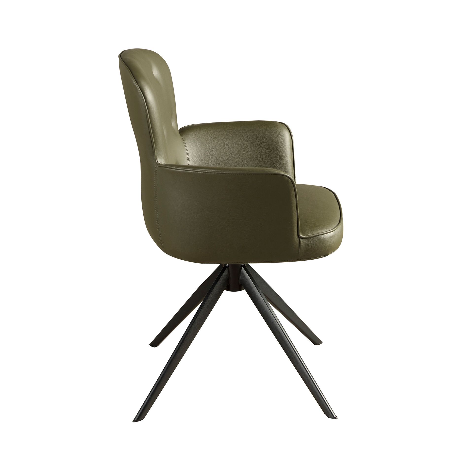 Dark green leatherette swivel chair