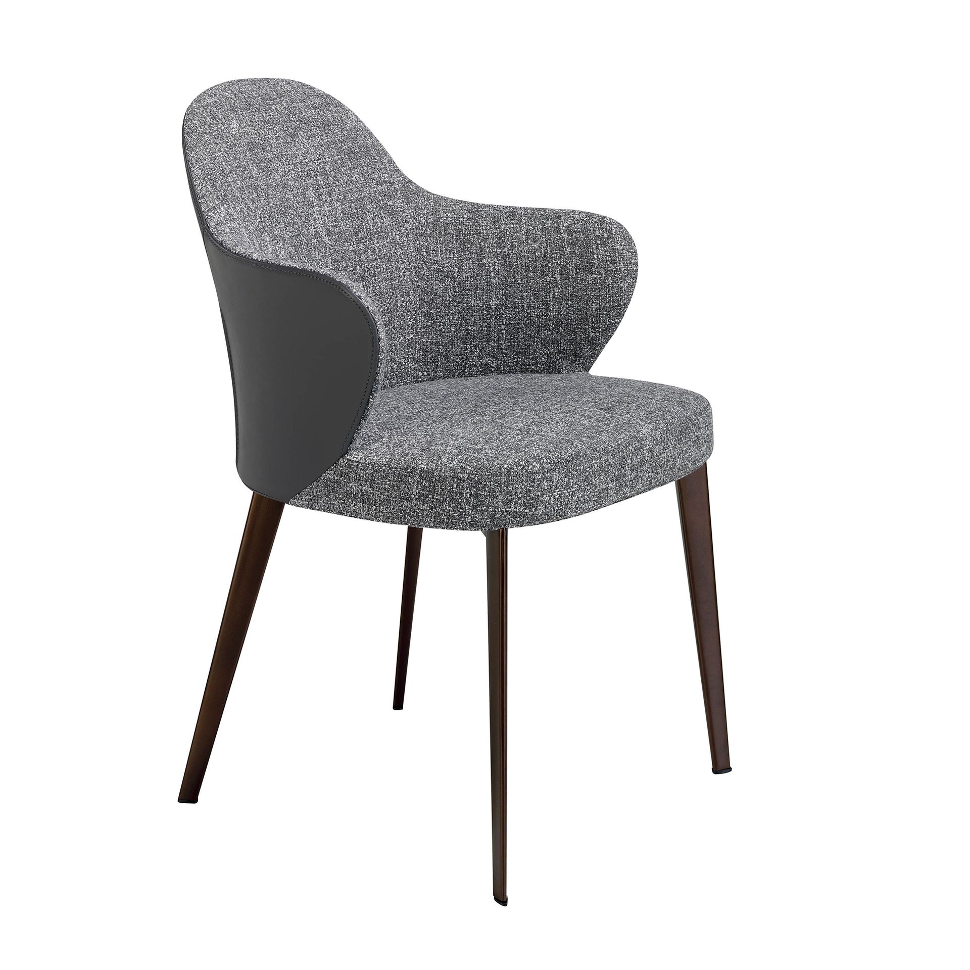Dark grey fabric and leatherette chair