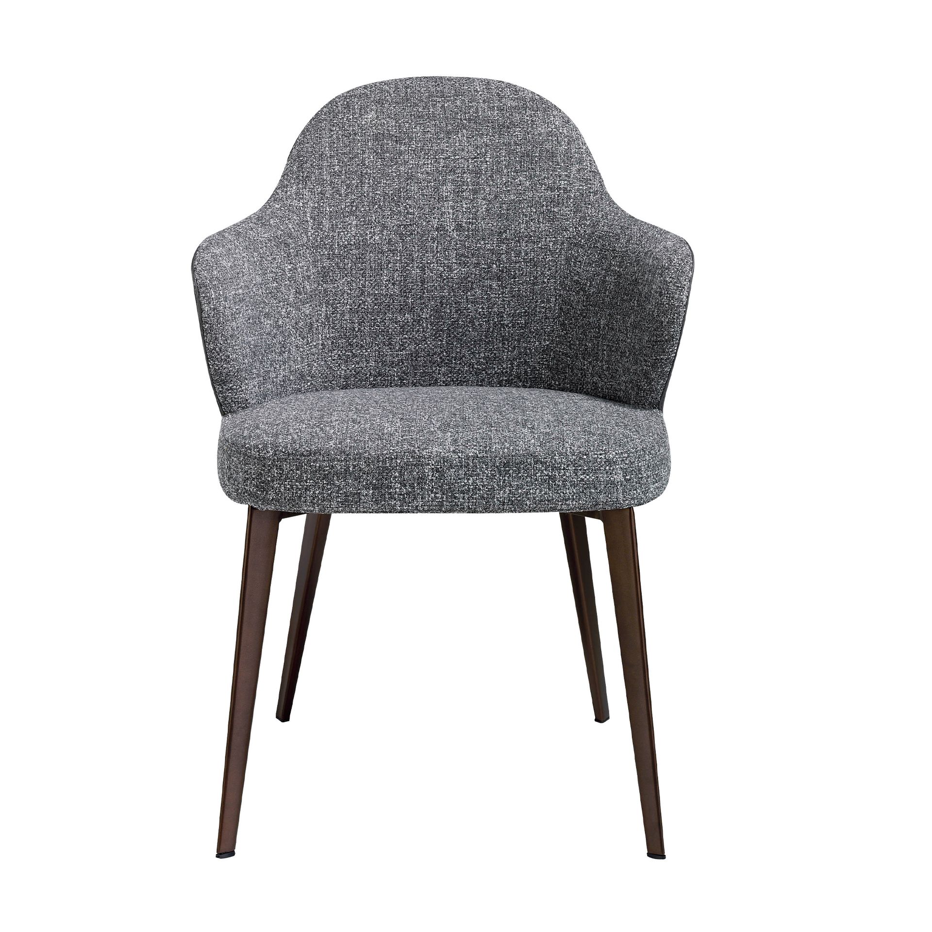 Dark grey fabric and leatherette chair
