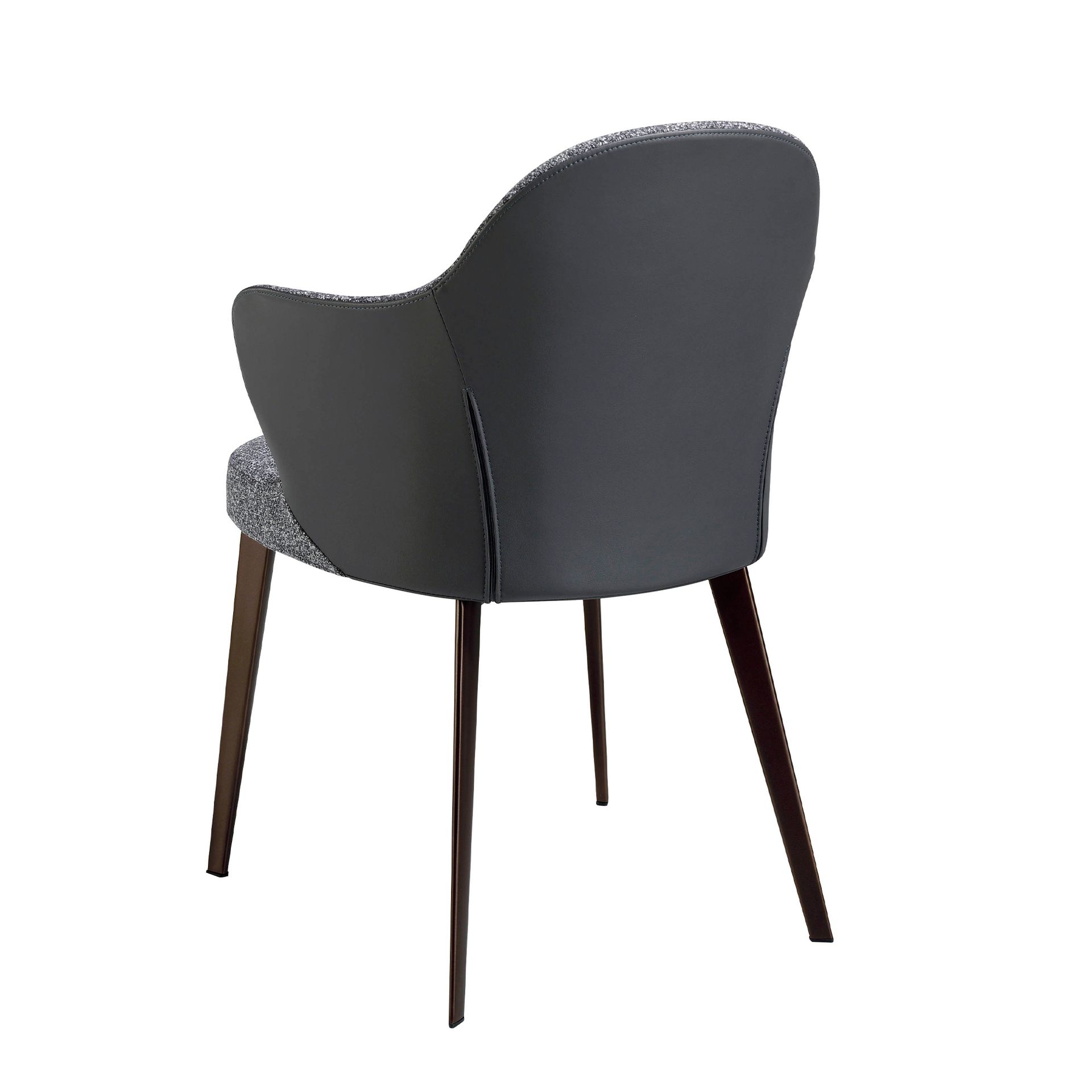 Dark grey fabric and leatherette chair