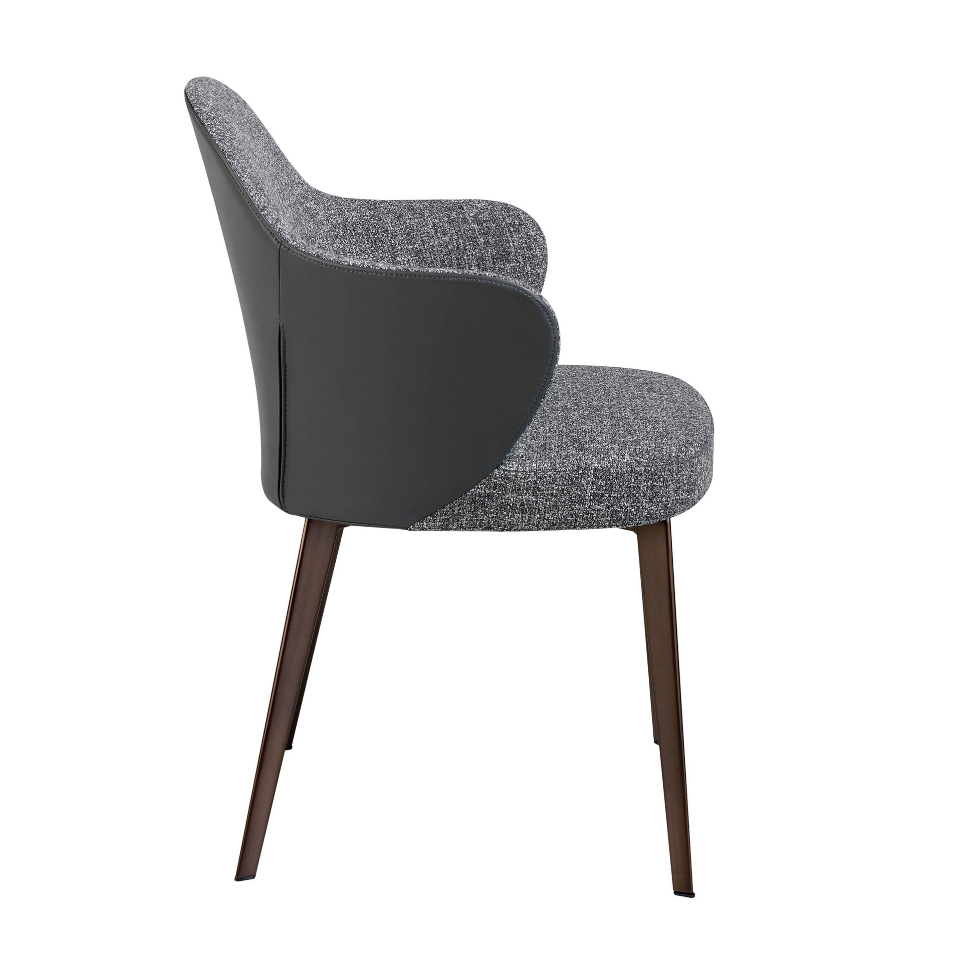 Dark grey fabric and leatherette chair